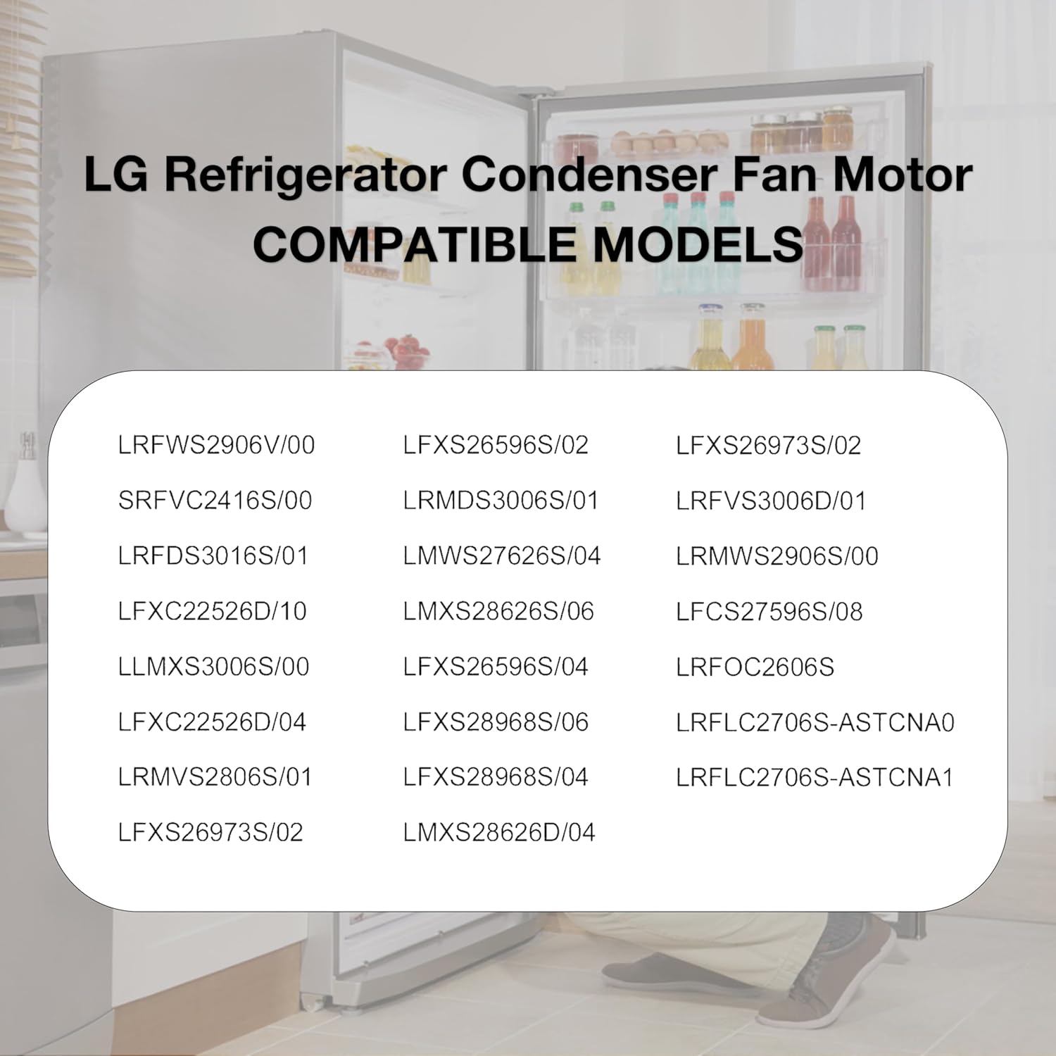 EAU65058502 Refrigerator Condenser Fan Motor Assembly Compatible with LG Refrigerators, Replacement #EAU63103302 EAU64843805 EAP16662422 AP7178309 PS16662422, DC 12V 4-Pin