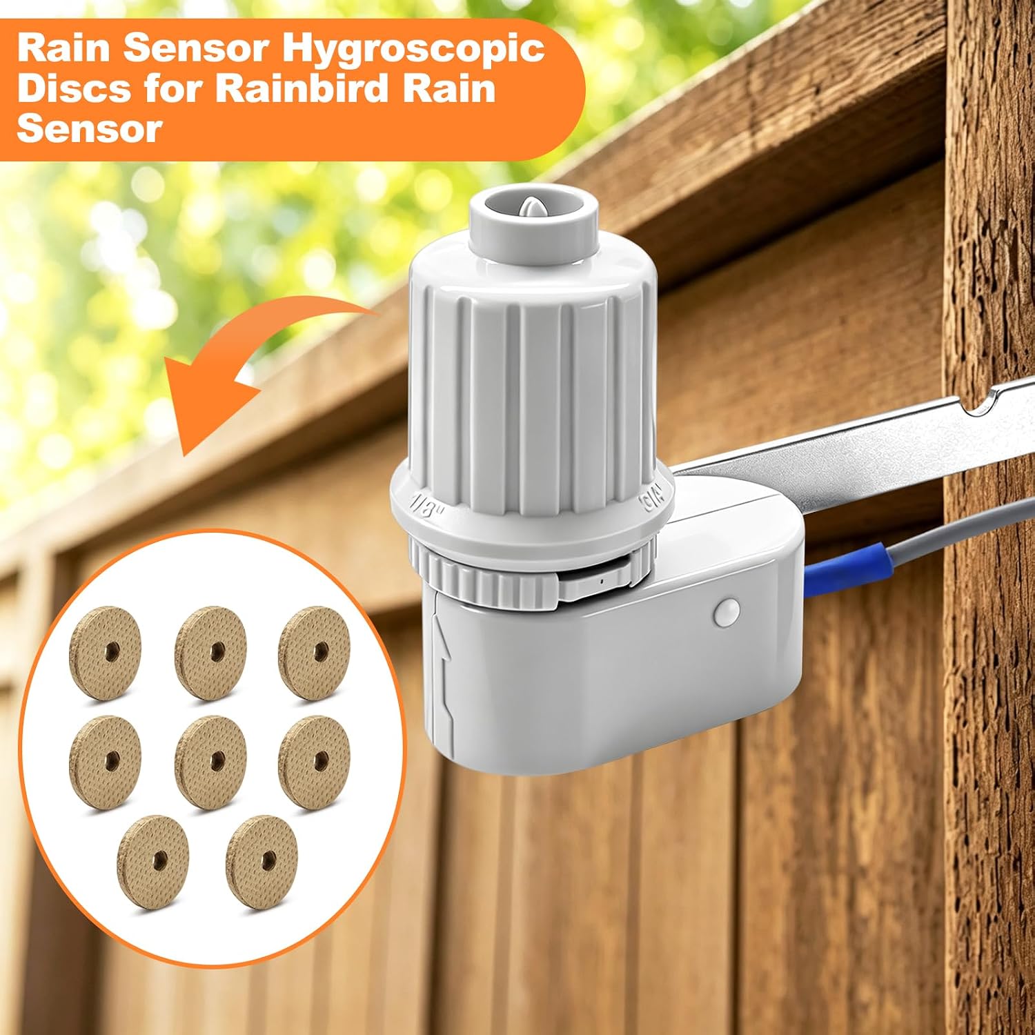 Rain Sensor Hygroscopic Discs with 1 Needle Replacement for Rain Bird Rain Sensor，Compatible with All RainBird Rain Sensors - RSD, WR2 Wireless image 5