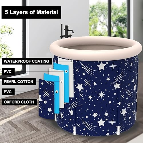 Miniatura 3 de Bañera plegable portátil para adultos, bañera de hidromasaje para mujer, bañera plegable independiente para el hogar, bañera de hidromasaje con