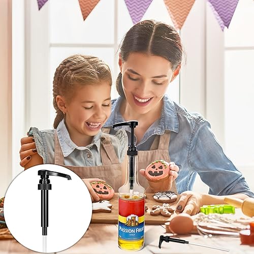 Miniatura 5 de Zopeal Dispensador de jarabe de café de 8 piezas, se adapta a botellas de 25.4 onzas líquidas, bomba de jarabe delgada para saborizantes de café,