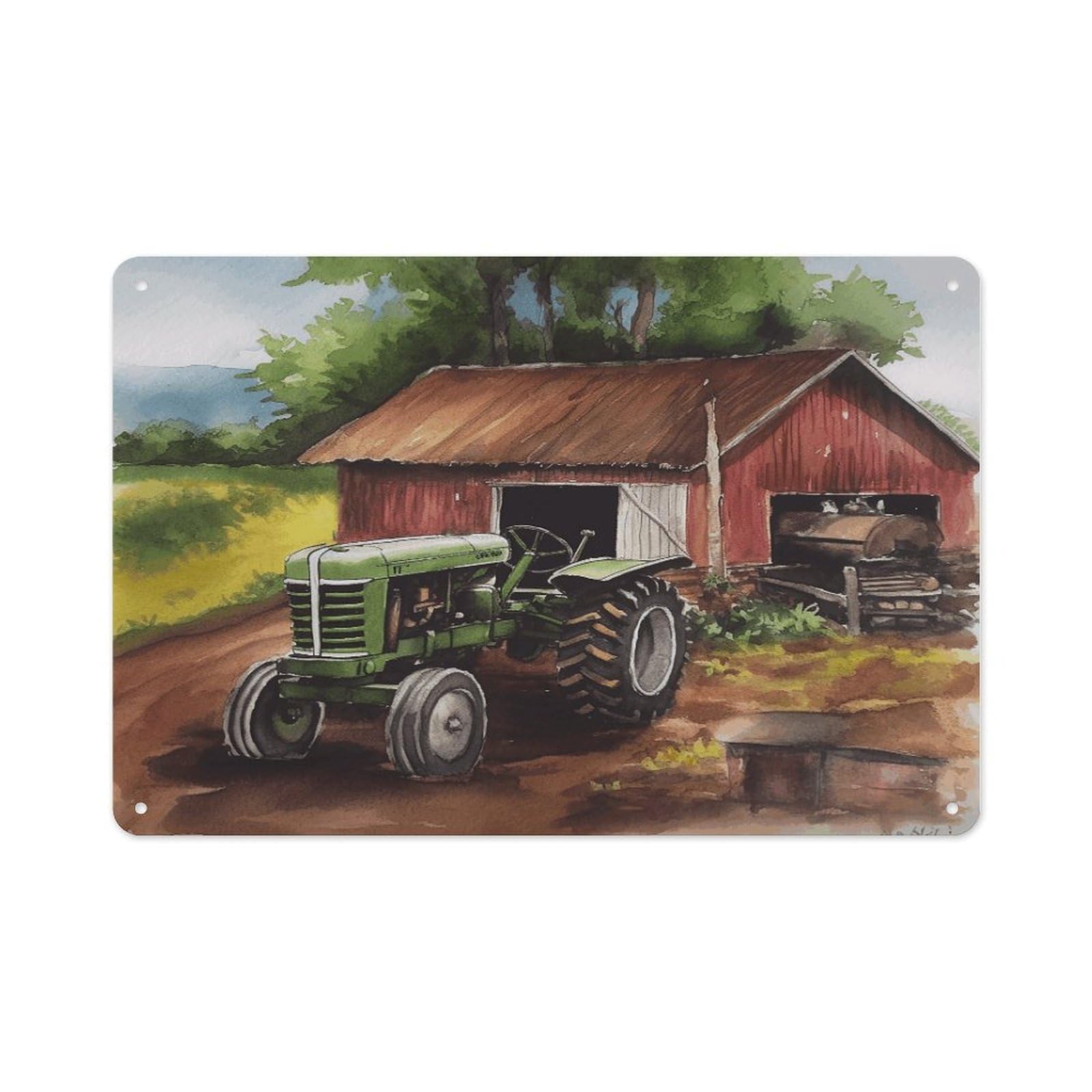 VstaDank Metal Aluminum Tractor on The Farm Sign Wall Decor Vintage Metal Sign Plaque Boho Wall Hanging Decor Sublimation Picture Panel Personalized Plaque Poster 8x12in