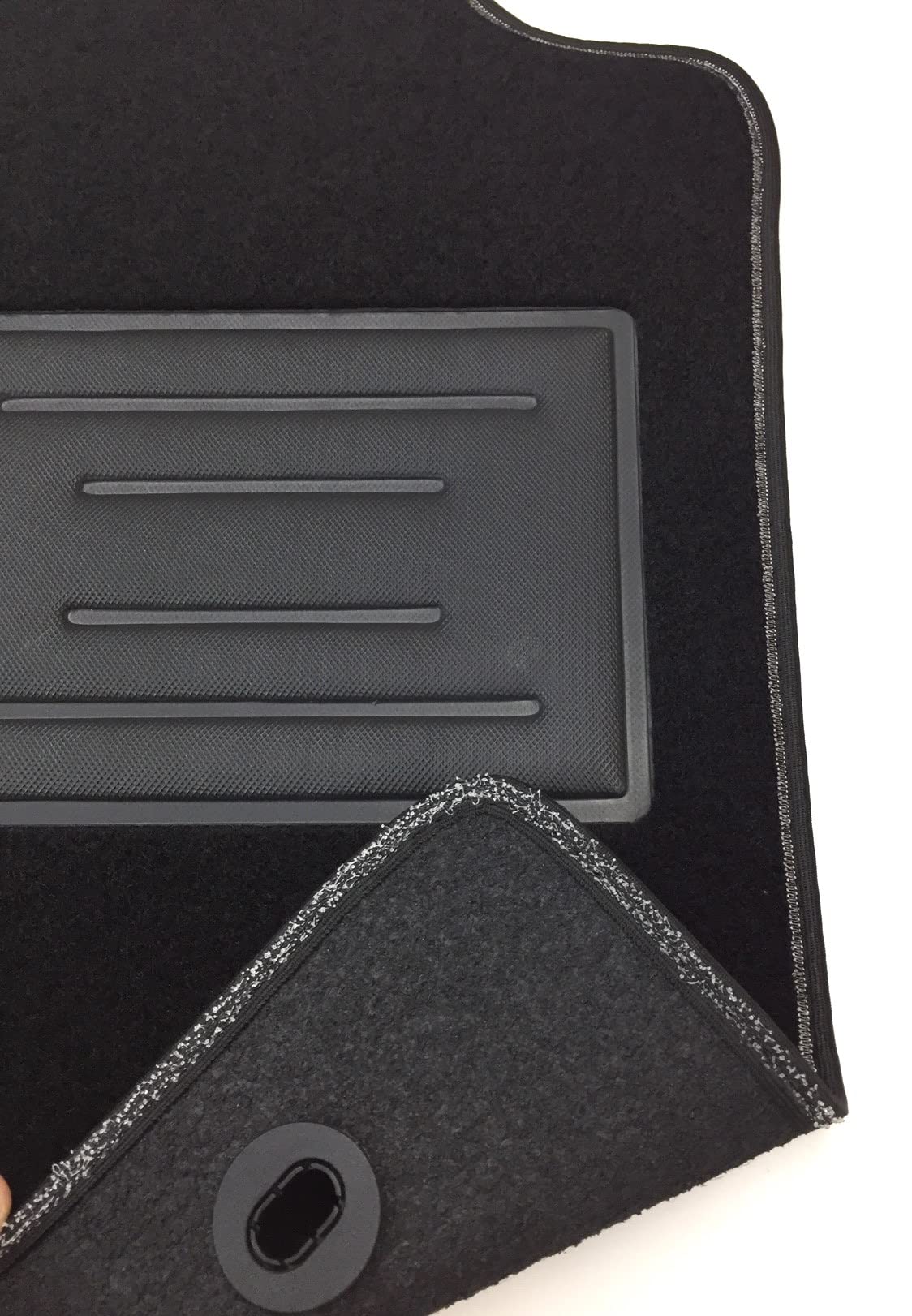 ASC Tappetini Auto Compatibili con Ford Fiesta MK5 2003-2008, Moquette su Misura, Bottoni, Battitacco in Gomma