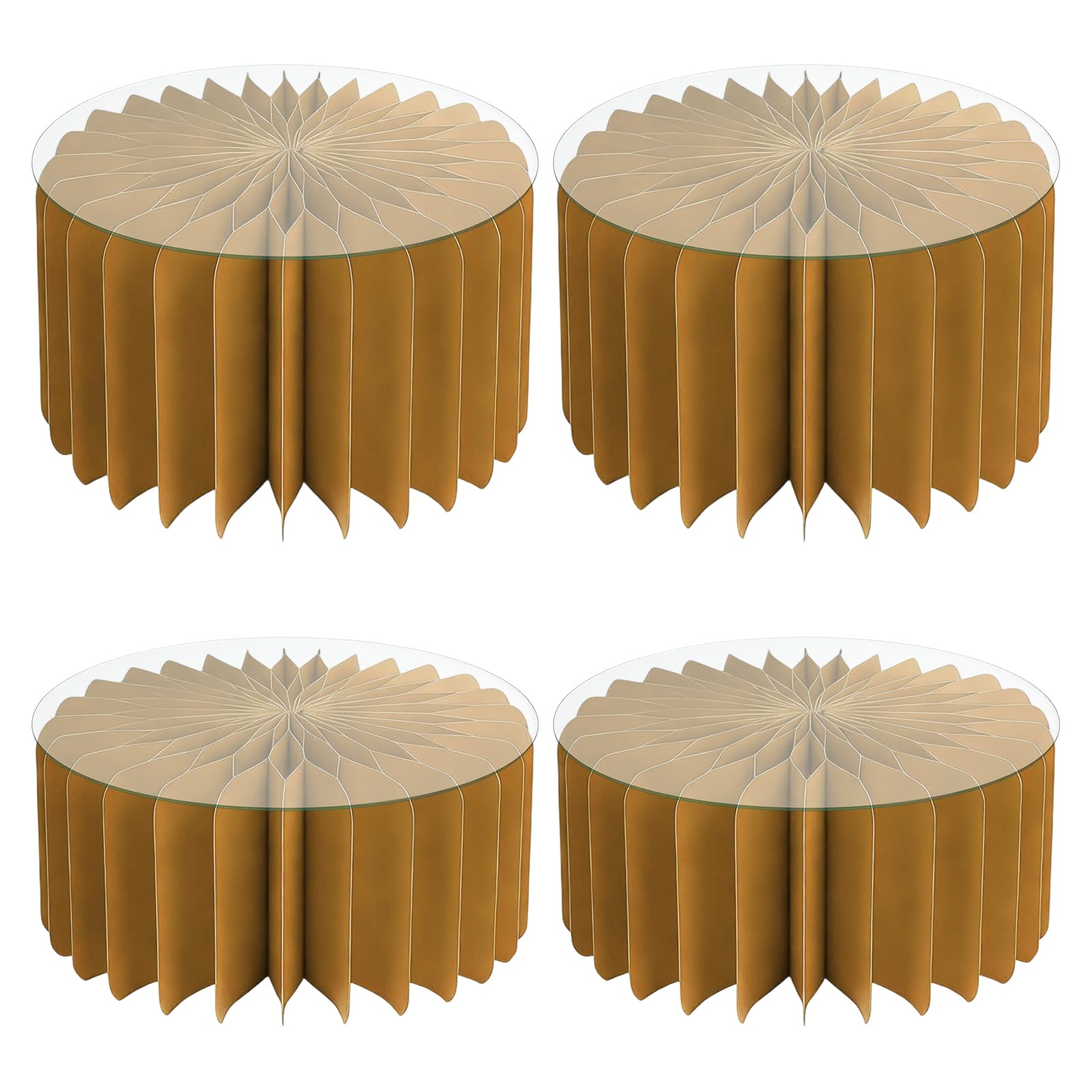 LUCKGONI Pack of 4 Foldable Paper Dessert Stands with Multiple Tiers Design for User Friendly Cake Display and Event Use
