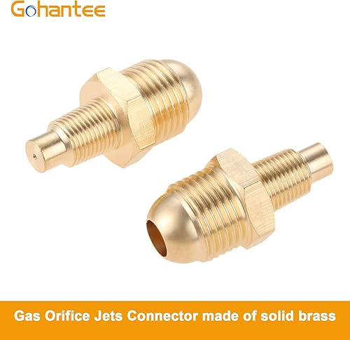 Miniatura 3 de gohantee Conector de orificio de propano de latón para montaje de tubo de 3/8 pulgadas de flare x 1/8 pulgadas Mnpt para fundición independiente,