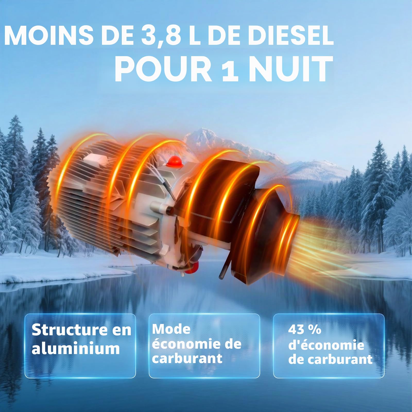 Chauffage diesel 24 V 7 kW, réglage automatique de la température, avec affichage LCD, chauffage auxiliaire diesel avec prise aéronautique, alarme de surchauffe, chauffage auxiliaire pour