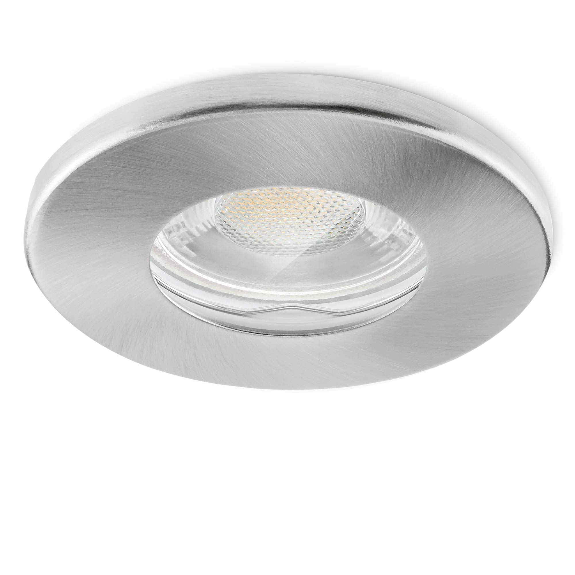 linovum 10x Einbaustrahler Set 2W flach IP65 mit Wasserschutz für Bad, Dusche oder Außen inkl. GU10 LED Lampe warmweiß 2700K