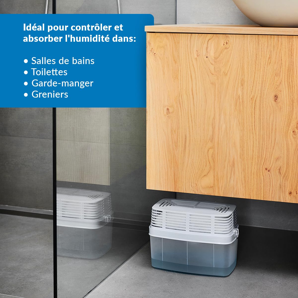 Lot de 4 Recharges Anti-humidité pour Déshumidificateurs - Idéales pour Placards, Salles de Bains et Chambres - Espaces jusqu'à 35 m2 - Sachets de 1 kilo - Parfum : Neutre - Humydry