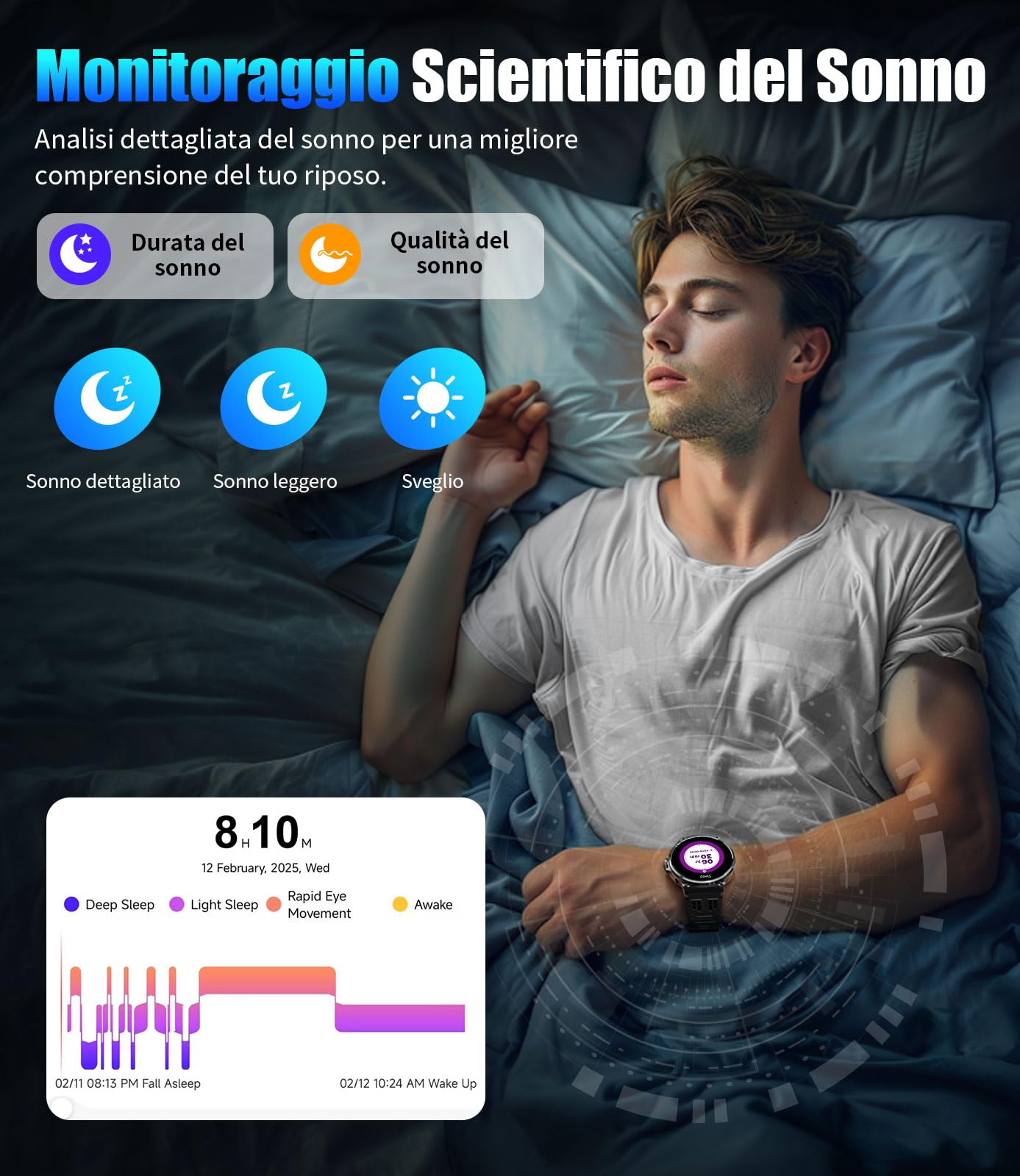 SUNKTA Smartwatch Uomo con 3 Cinturini,800 mAh,1.85" Orologio Smart Watch Militari con Chiamata Bluetooth,123 Modalità Sportive 5ATM Impermeabile,Sonno/Cardiofrequenzimetro per Android iOS