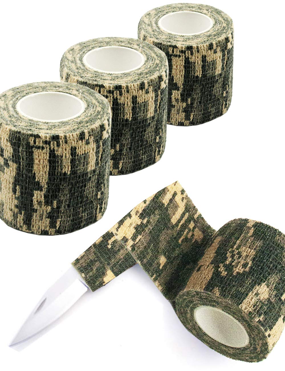 3 nastri mimetici mimetici, da caccia e tessuto, set da 3 pezzi, 4,5 m