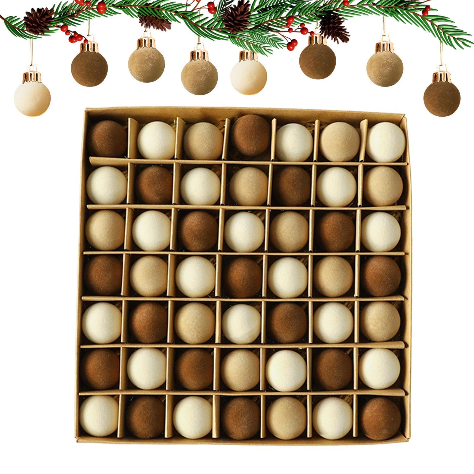 Pendentifs de Noël en velours doux - Lot de 49 boules élégantes pour sapin