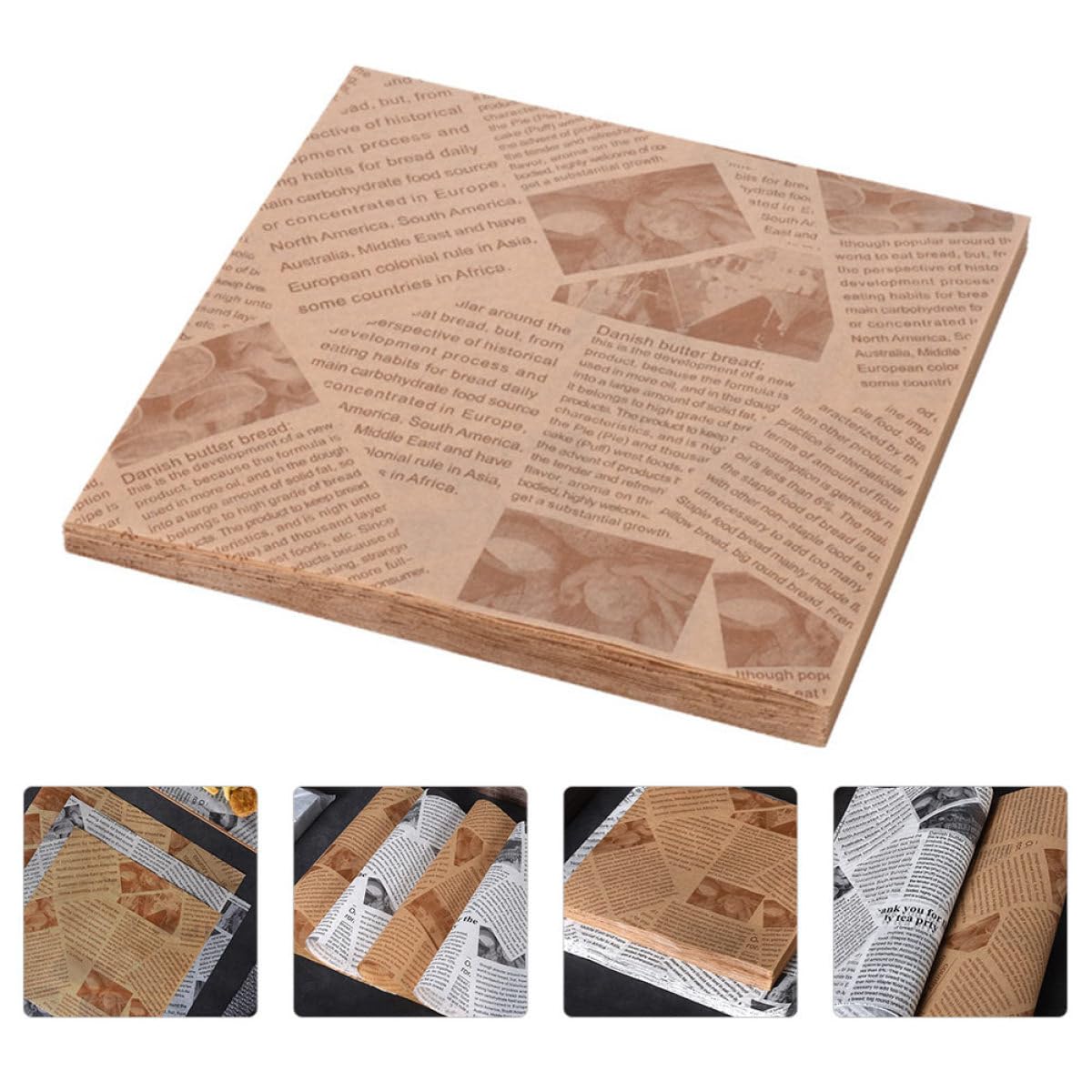 Happyyami Papel para Hornear Absorbente de Aceite 500 Piezas de Pulpa de Madera Resistente al Aceite Adecuado para Alimentos Fritos y Bocadillos Hogar