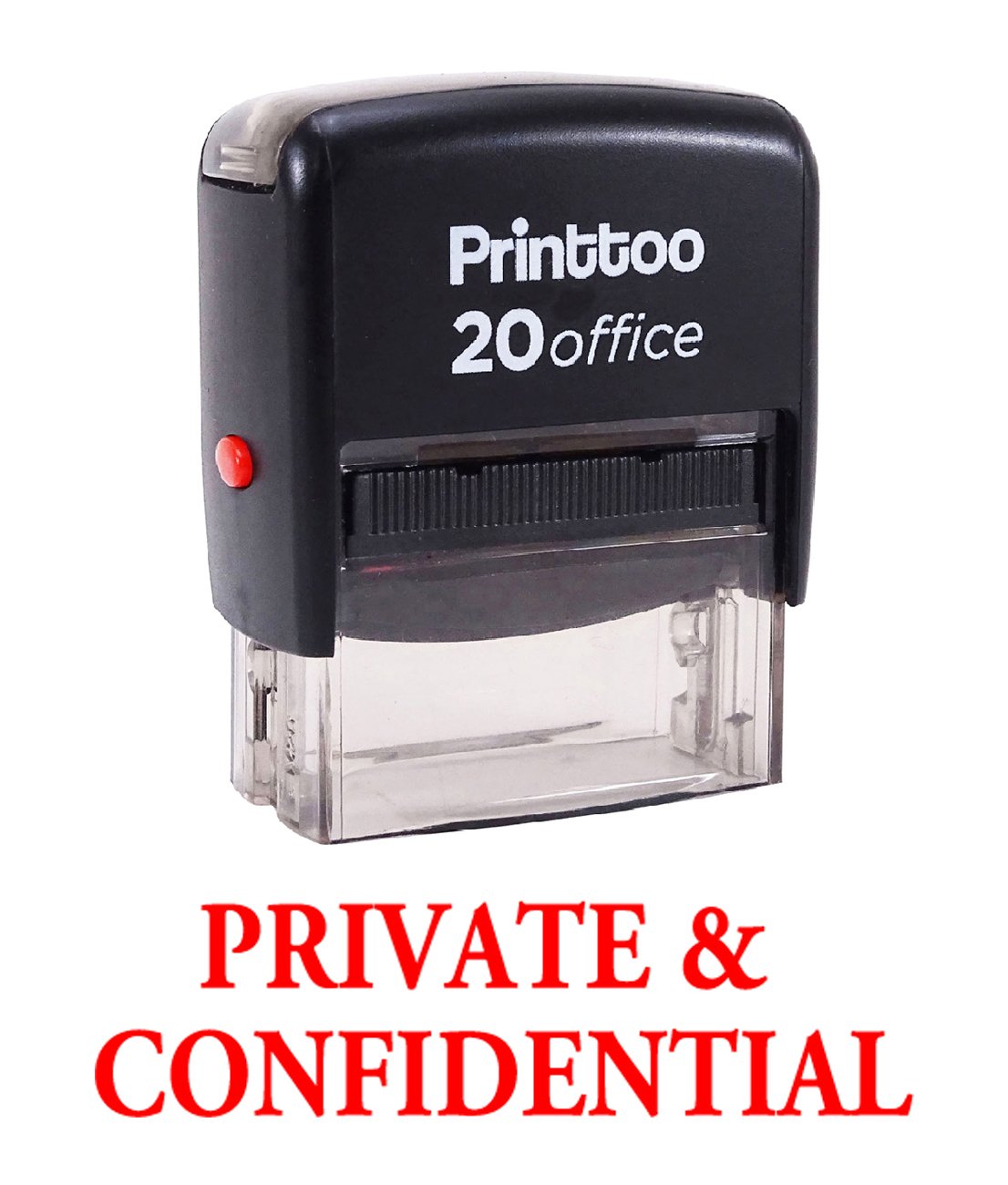 Printtoo Self Inking Rubber Stamp Office Stationary Private & Confidential Custom Stamp-Red