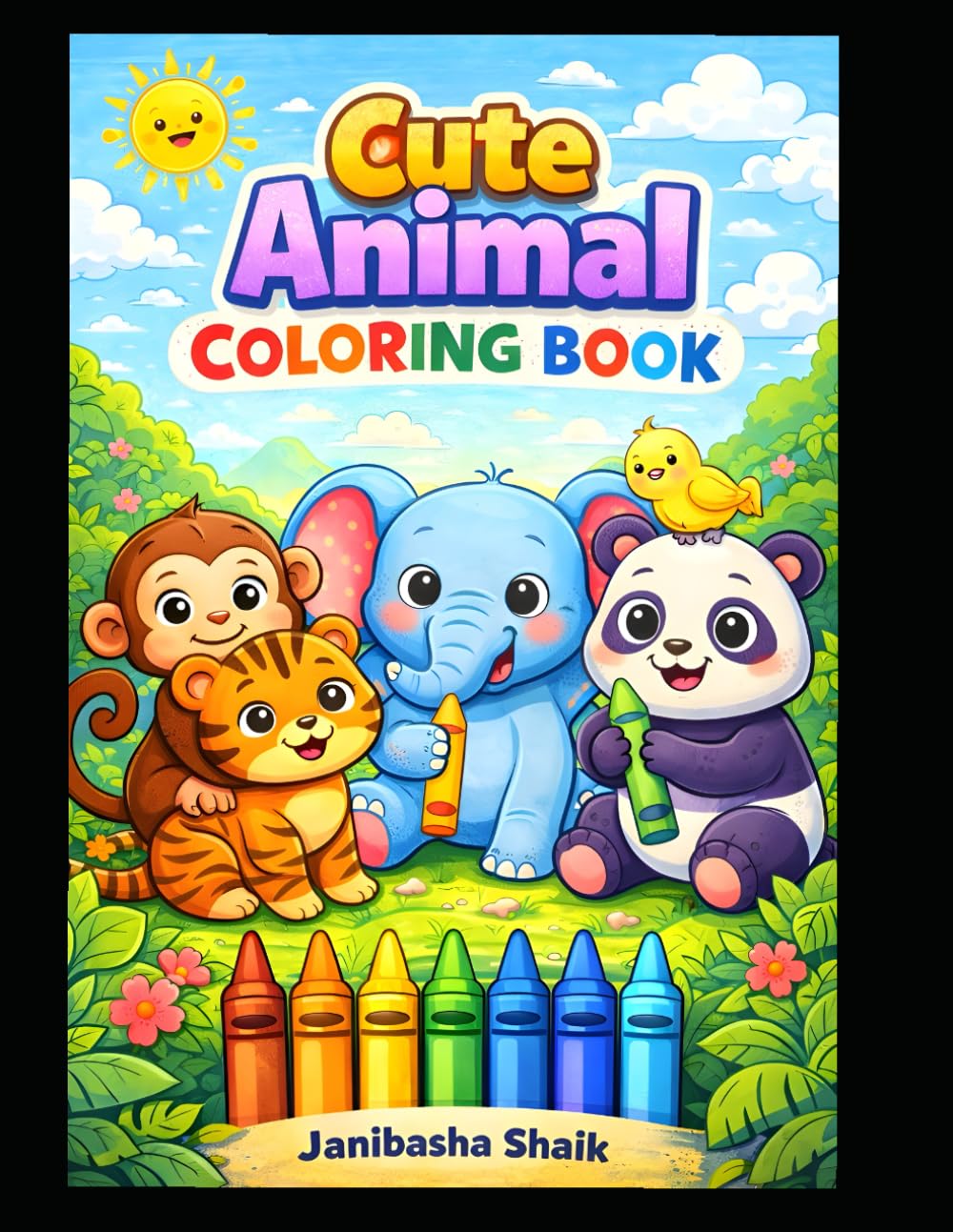 Cute Animals Coloring Book for Kids Ages 3-7: Fun and Easy Coloring Pages with Adorable Pets, Jungle Animals and Farm Animals | Big Simple Designs for ... Preschool and Kindergarten Boys and Girls