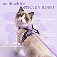 Vista 5 de rabbitgoo Arnés y correa para caminar, a prueba de escapes, chaleco suave y ajustable para gatos, fácil de controlar, transpirable, tiras