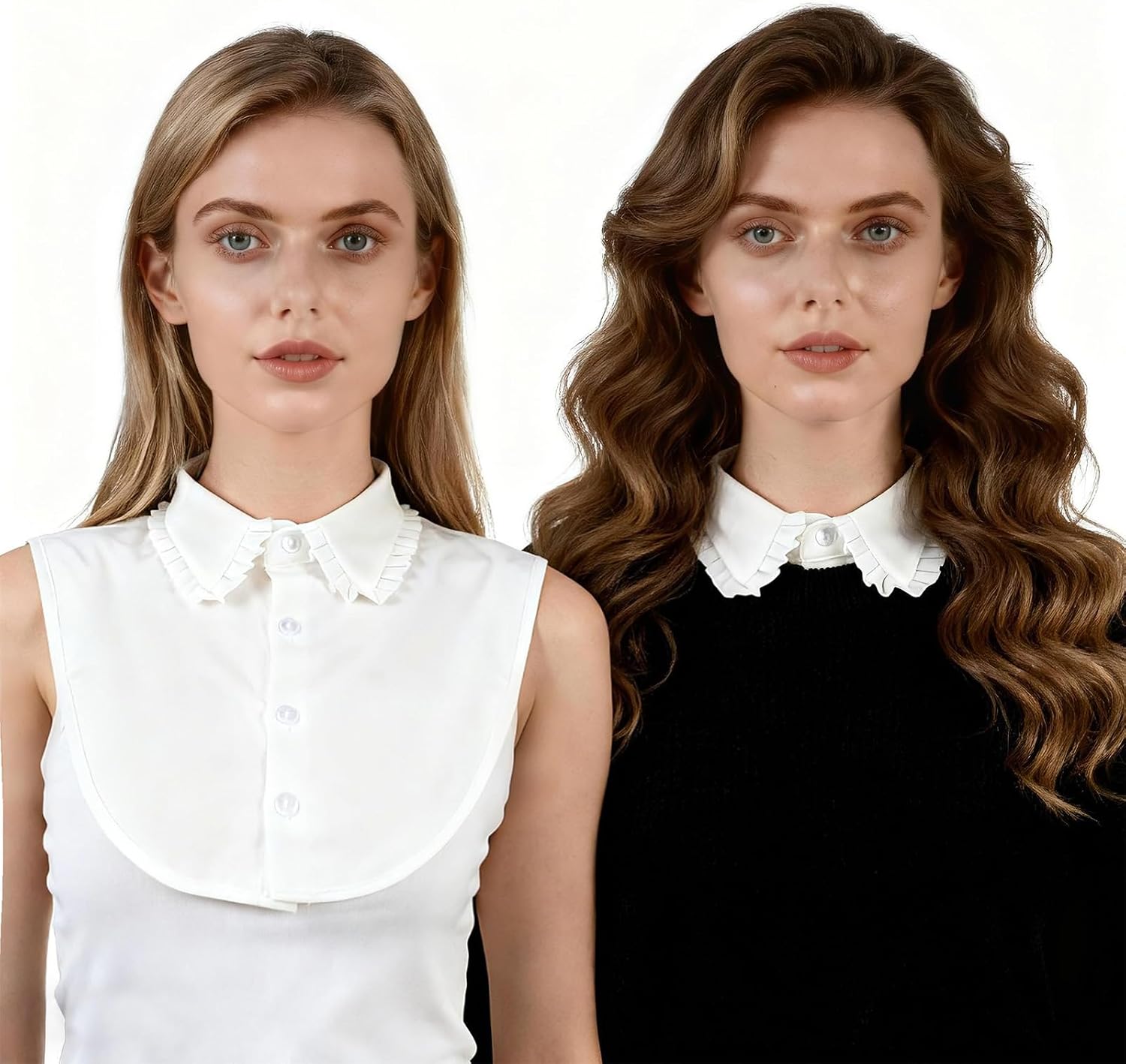 Detachable Fake Collar Dickey Collar Classic Half Shirts Blouse Faux False Versatile Accessory for Women Girls Outfits Halloween Graduation