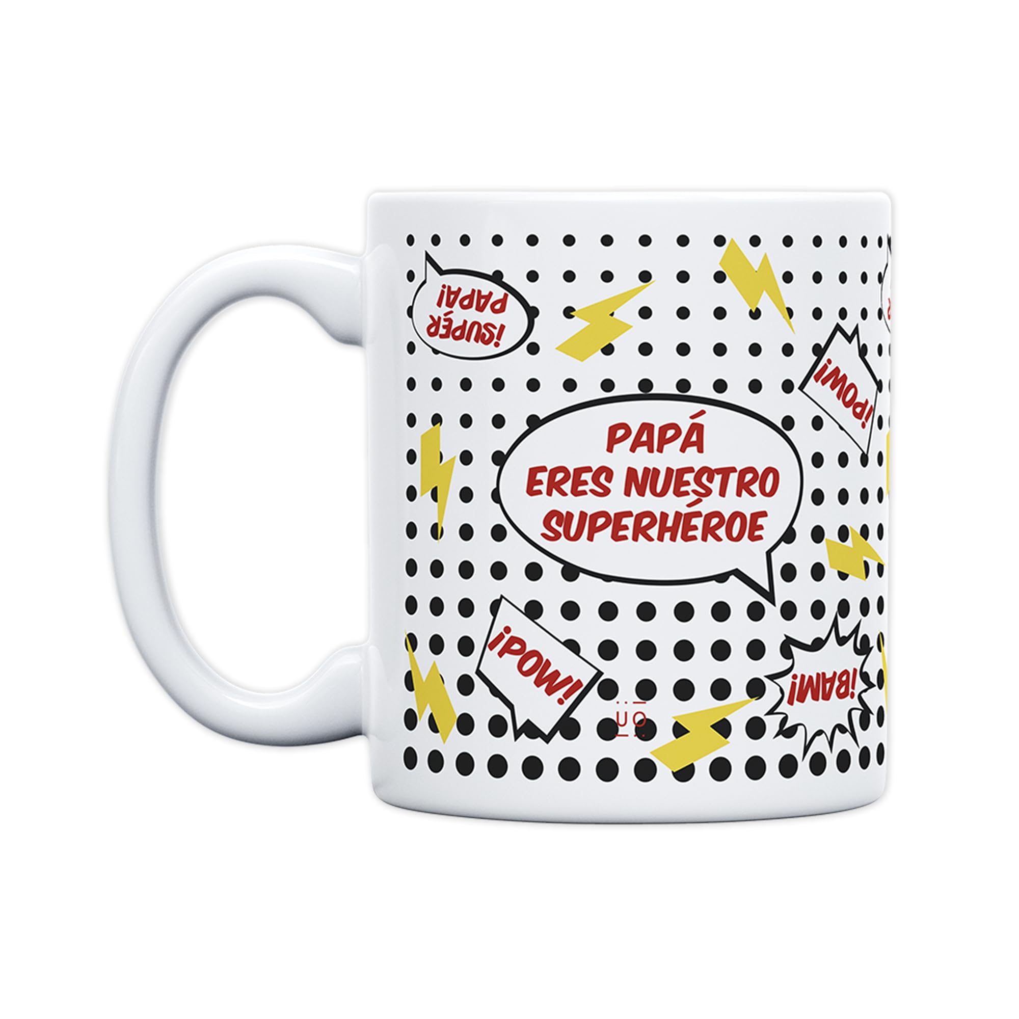 UO Mug with message Dad: without cape but with socks. Breakfast mug. Gift full of love for Dad. Original detail for Father's Day. Capacity 350 ml, Ceramic.