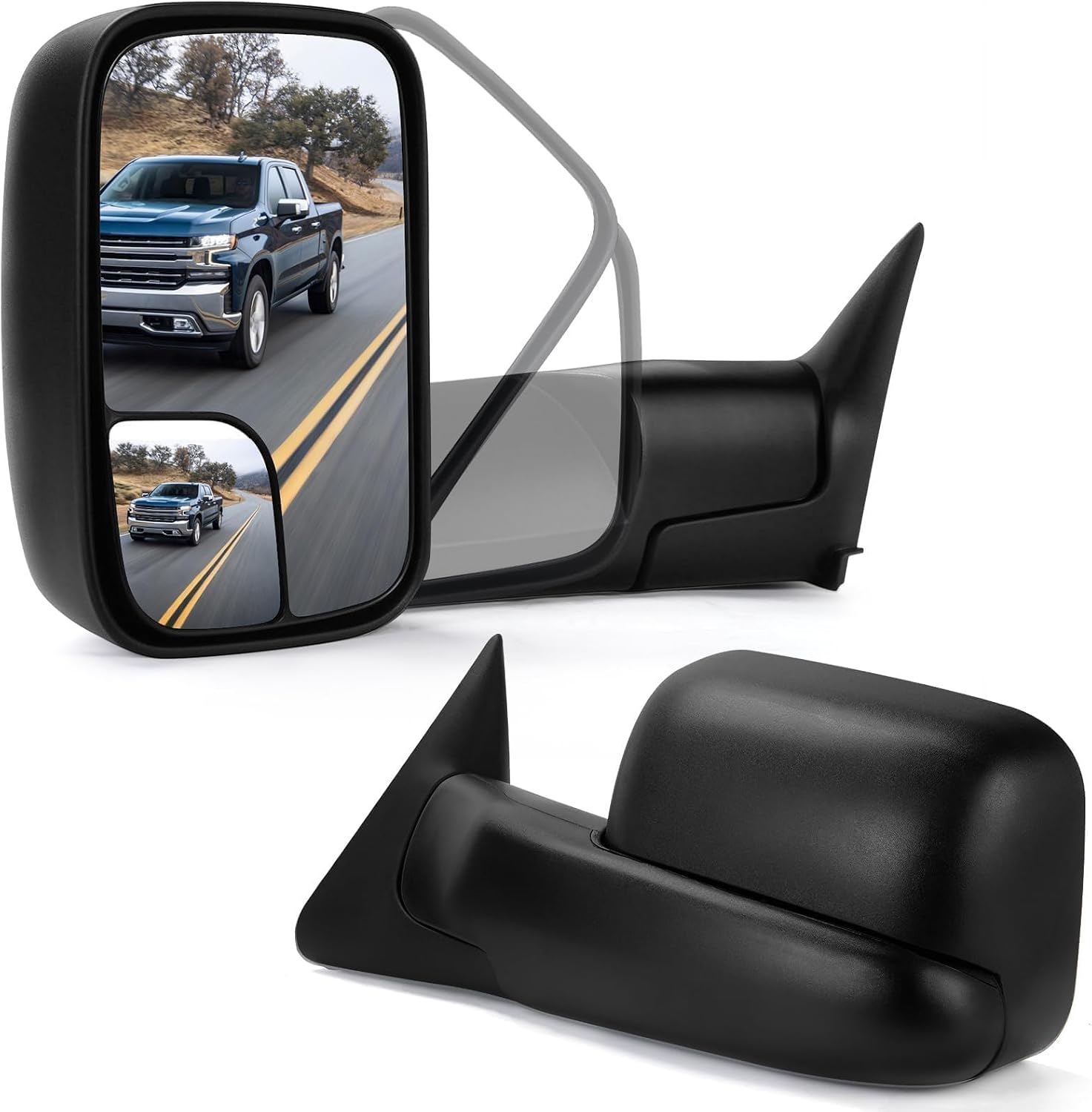 Perfit Zone Manual Flip-Up Towing Mirrors for 1994–2001 Dodge Ram 1500 (pair)