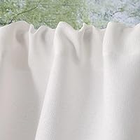 Vista 6 de Paquete de 2 cenefas de lino sintético para ventanas, cocina, sala de estar, cenefas con bolsillo para barra, decoración rústica de campo, baño