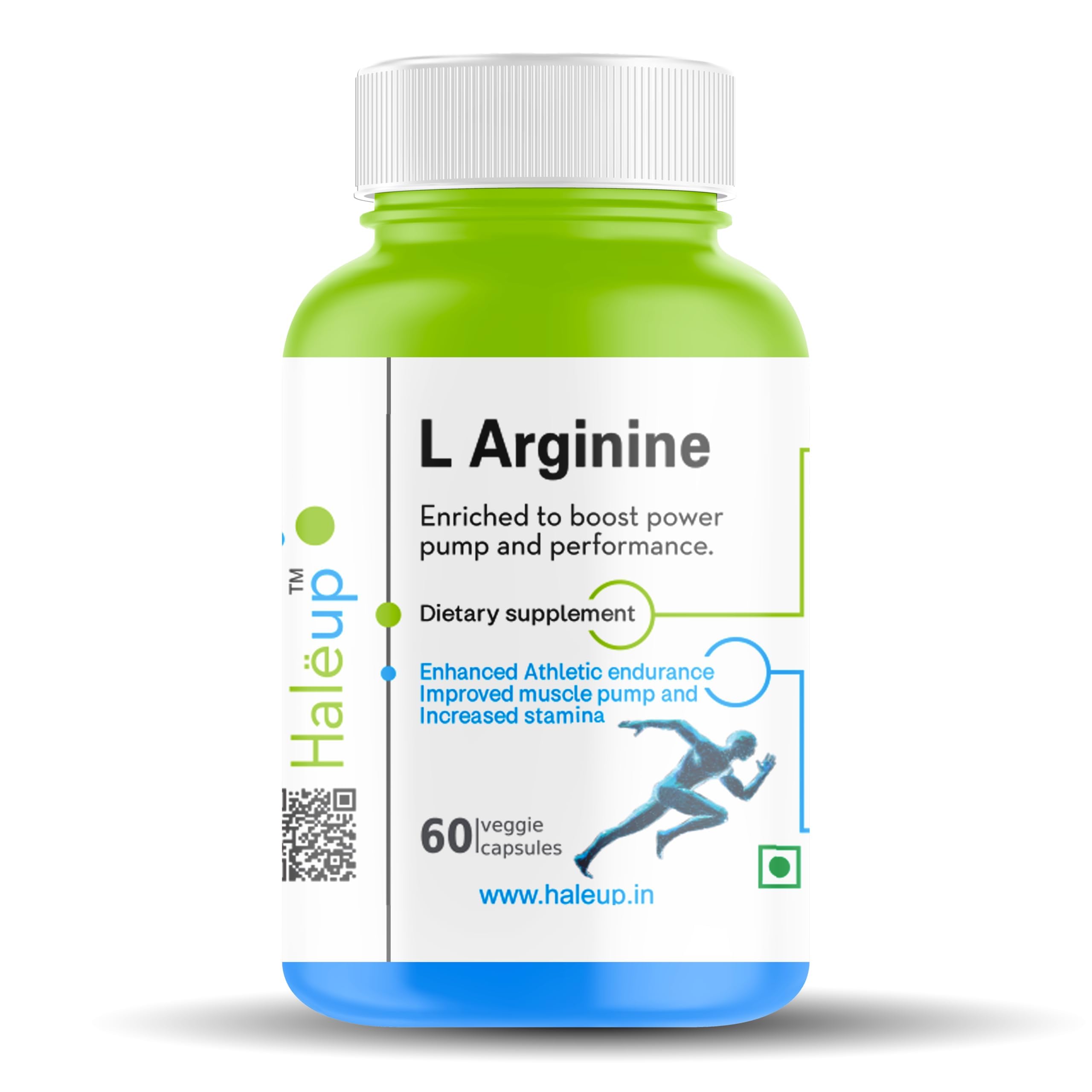 Haleup L-Arginine 1000 mg Veg Capsules (Pack of 4(240 Caps))