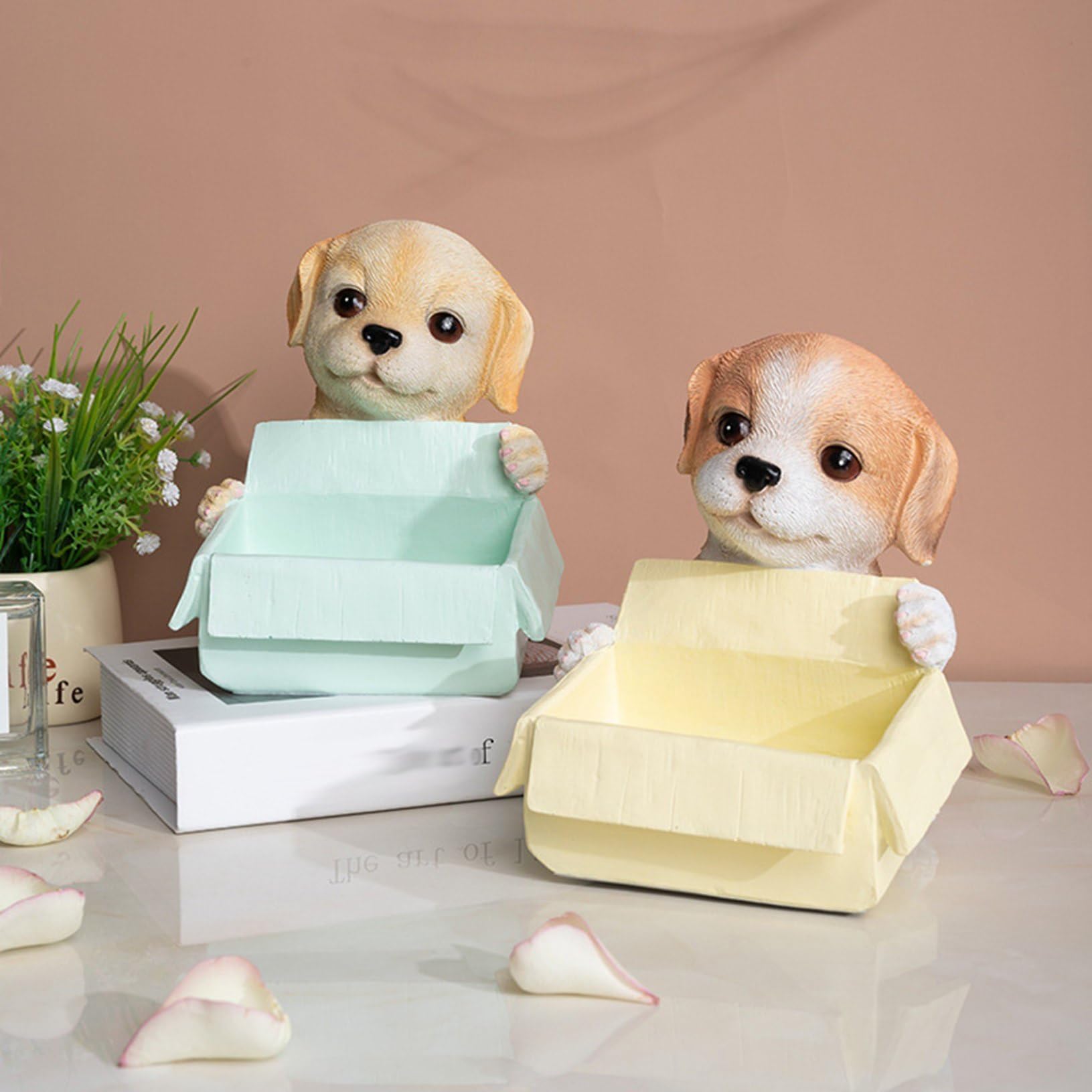 Amazon.co.jp: 癒しグッズ かわいい子犬 卓上収納ケース 玄関収納 鍵
