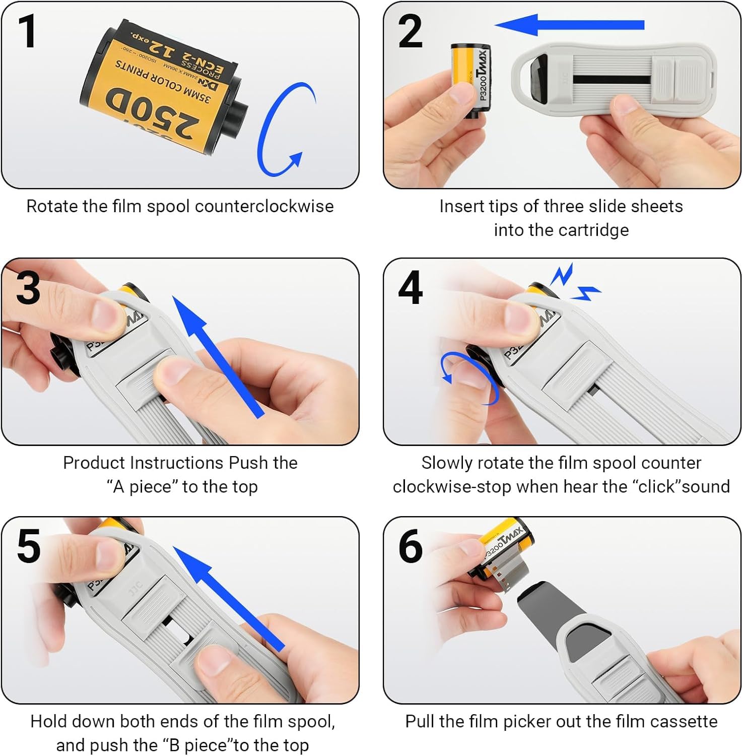 Extracteur de film 35mm, 135 Leader Film Retriever Picker, 35mm Film Extractor Tools for 35mm Cassettes Safe Films with Lanyard (No Film Included)