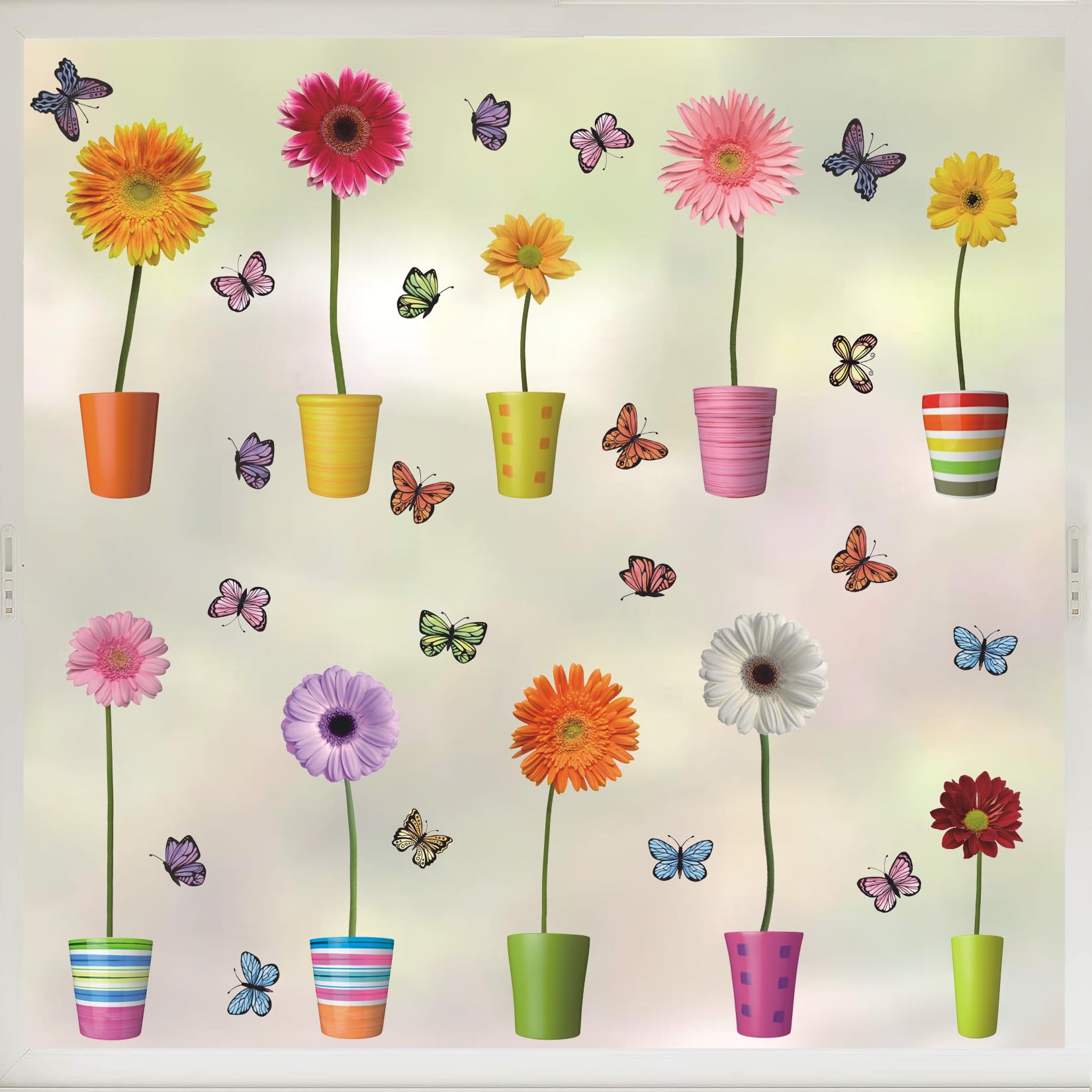 KAIRNE Wandtattoo Pusteblume,Blumen Wandtattoo für Kinderzimmer Mädchen,Bunt Wandsticker Löwenzahn für Schlafzimmer,Pflanzen Blumen Wandaufkleber für Wohnzimmer Babyzimmer Küche Fenster Tür Wanddeko