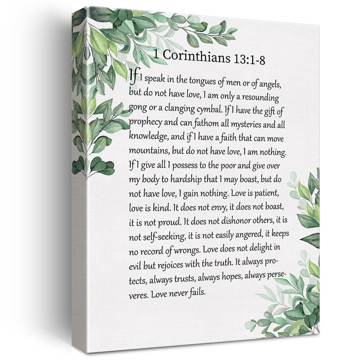 IDGTTLDF Love Is Patient Love Is Kind 1 Corinthians 13 Bible Verse Christian Wedding Vow Scripture For Home Church Anniversary Decor