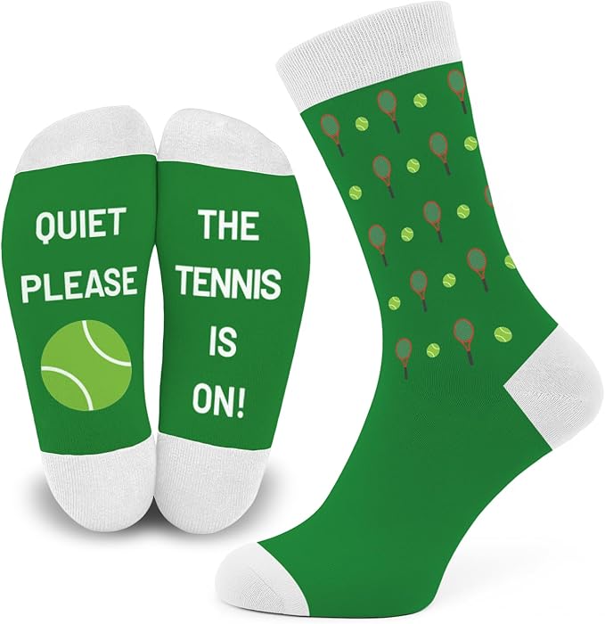 Tennis socks: SC Products Novelty Socks Wimbledon Gifts | Size 6-12 Cotton Funny Socks Gifts for Men | Presents for Sport…