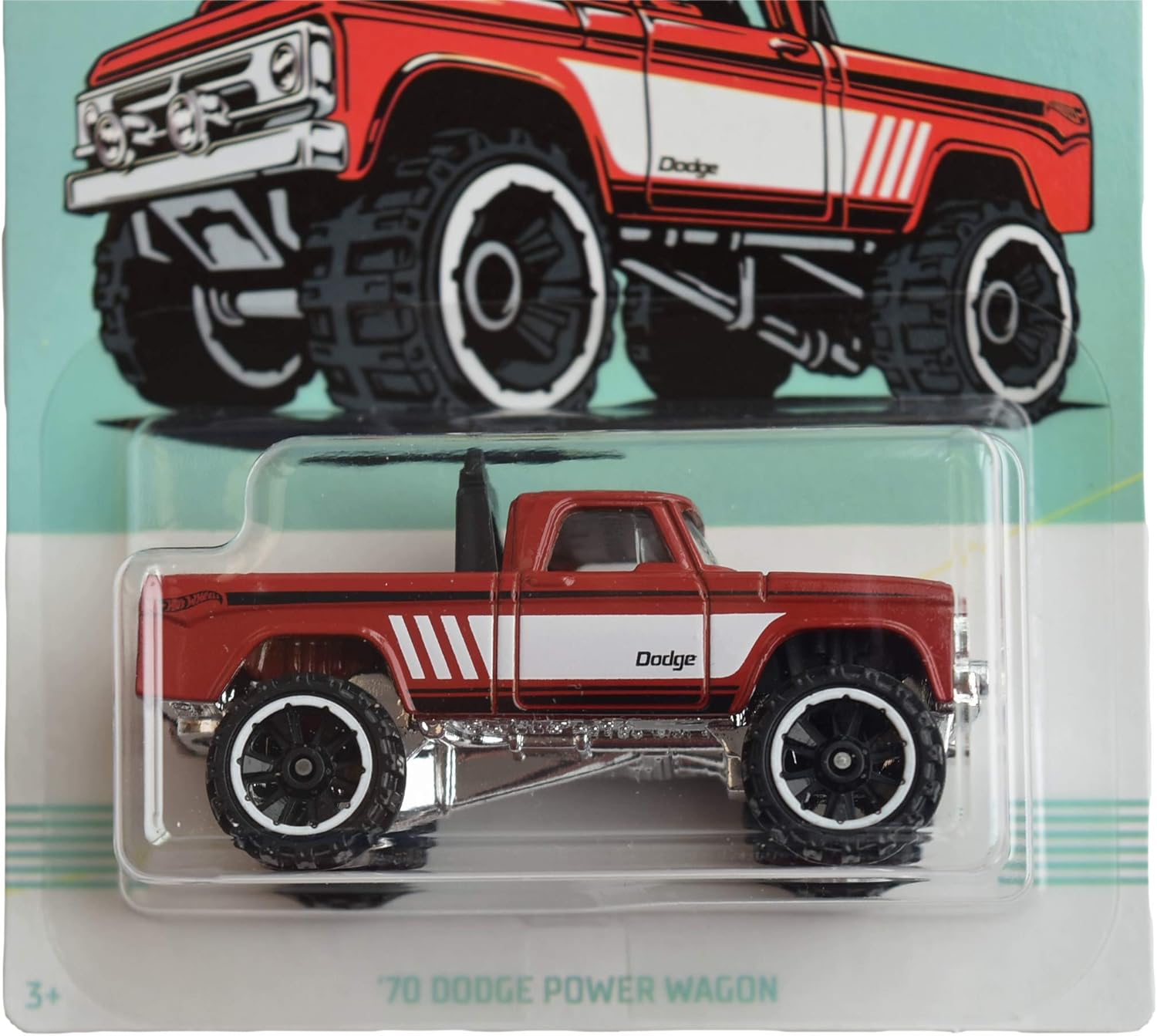 Hot Wheels red '70 Dodge Power Wagon 3/10