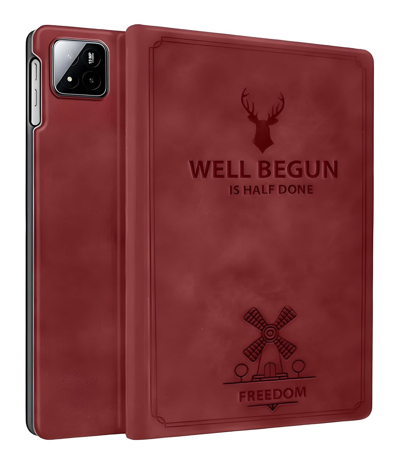 ProElite Cover for Xiaomi Mi Pad 7/7 Pro 11.2 inch Cover Case, Deer Multi Angle Flip Case for Xiaomi Mi Pad 7/7 Pro 11.2 inch, Support Auto Sleep Wake, Wine Red