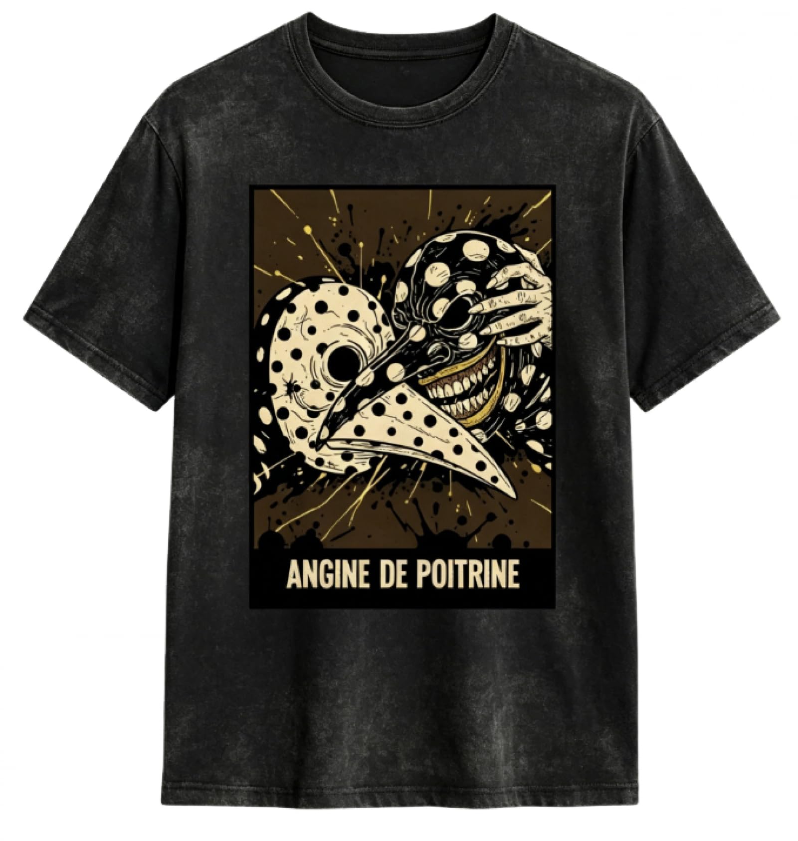Cuttee Unisex 3 Angine De Poitrine 2026 Uk Tour Vintage Acid Wash T-Shirt, Casual Concert Tee-||X_l