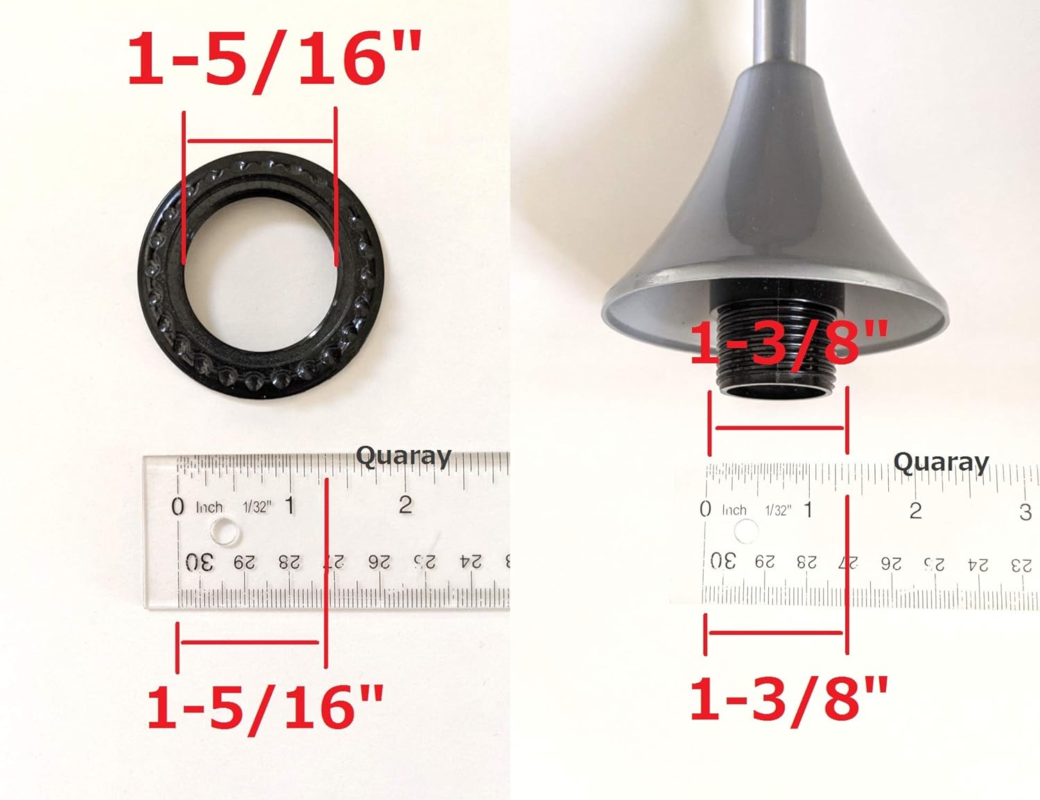 4-Pack Quaray E26 Lampshade Bulb Socket Collar Ring (1-1/4" and 1-5/16")