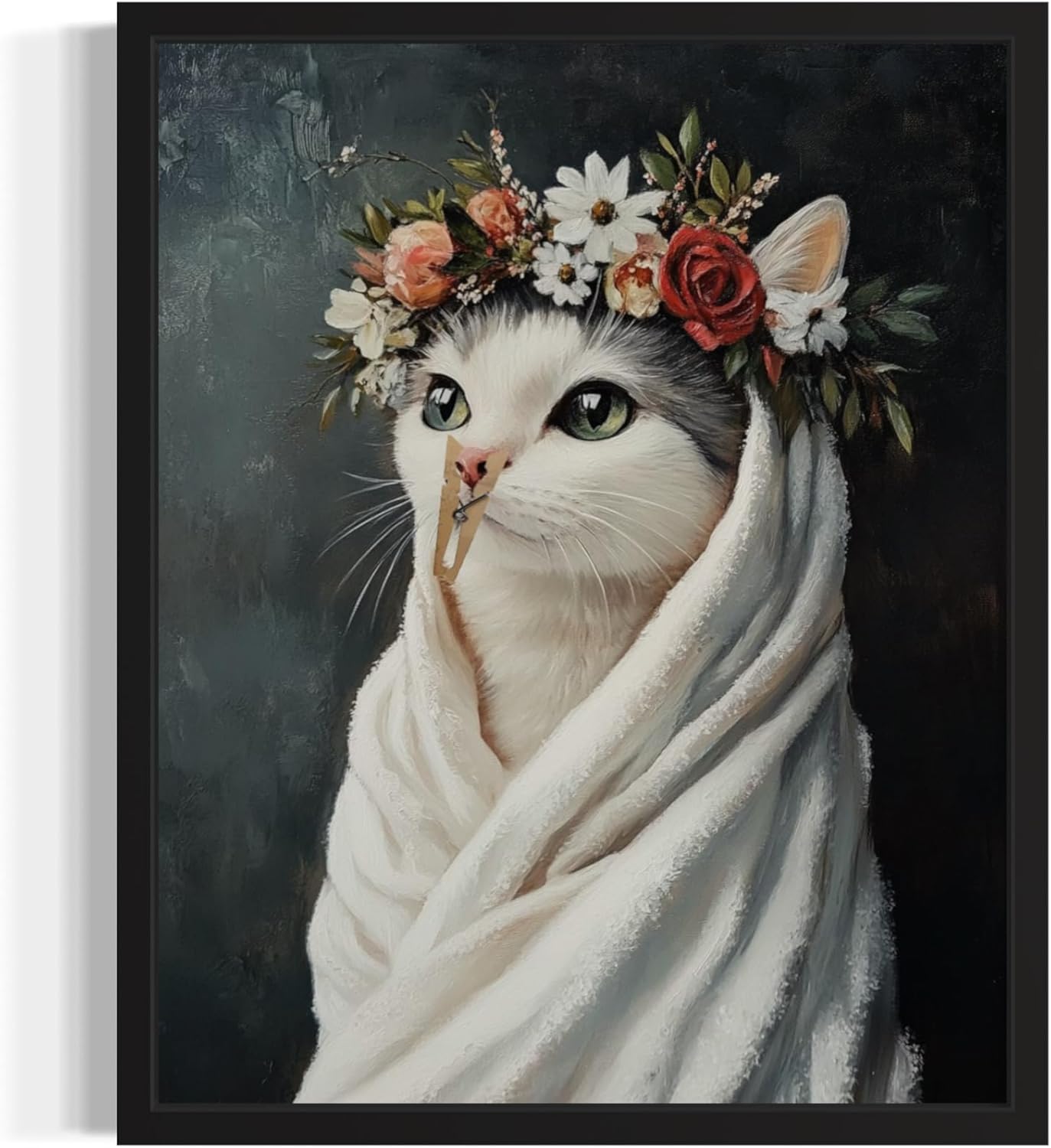 Siberian Husky Funny Bathroom Canvas Wrapped Humor Smell Pinch Nose Dog Poster Print Wall Art Animal Disgusting Smell Toilet Painting For Bathroom, Restroom, Painting Gallery 16 (Siberian Husky, 20"L x 16"W CANVAS, Wrapped Canvas)