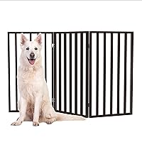 Vista 4 de PETMAKER Pet Gate - Valla plegable para perros de 4 paneles para interiores para escaleras, pasillos o puertas - Vallas para perros de madera Marrón