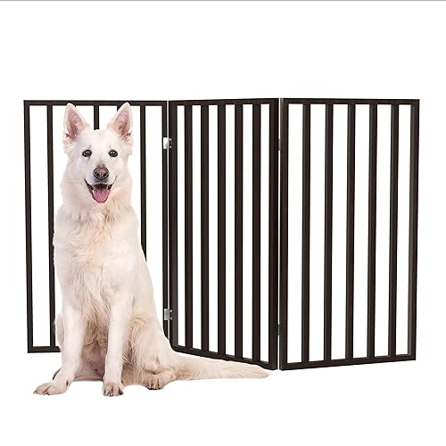 Indoor Pet Gate - 3-Panel Folding Dog Gate for Stairs