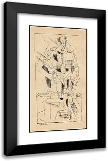 ArtDirect Kazimir Malevich 15x24 Black Modern Frame and Double Matted Museum Art Print Titled - Dynamic Model (1919)