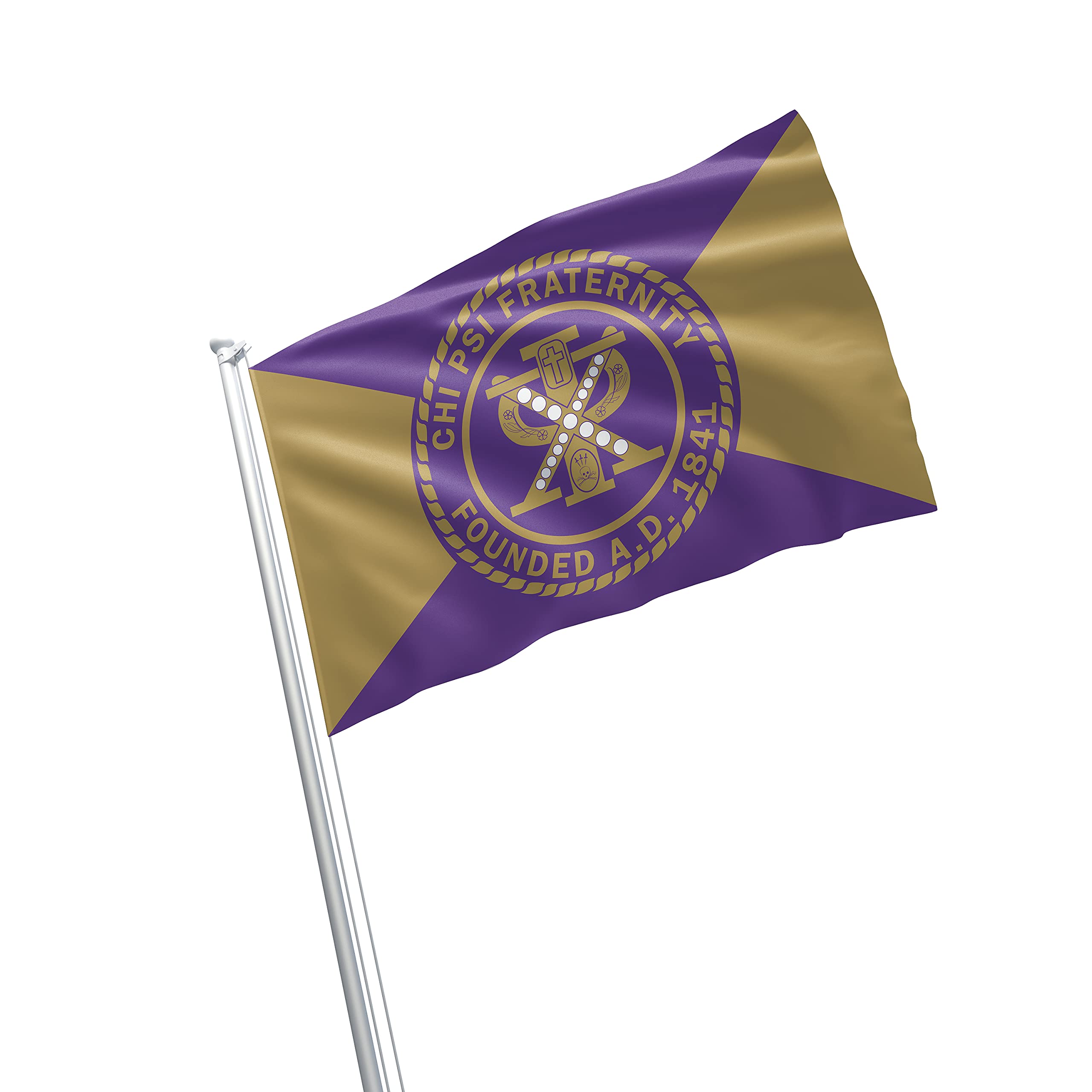 Chi Psi Fraternity Greek Life Licensed Flag 2x3 Feet Flag Banner Wall Decor Outdoor Indoor Decoration Brass Grommets Double Stitchster Metal Grommets Double Stitch Printed on Demand