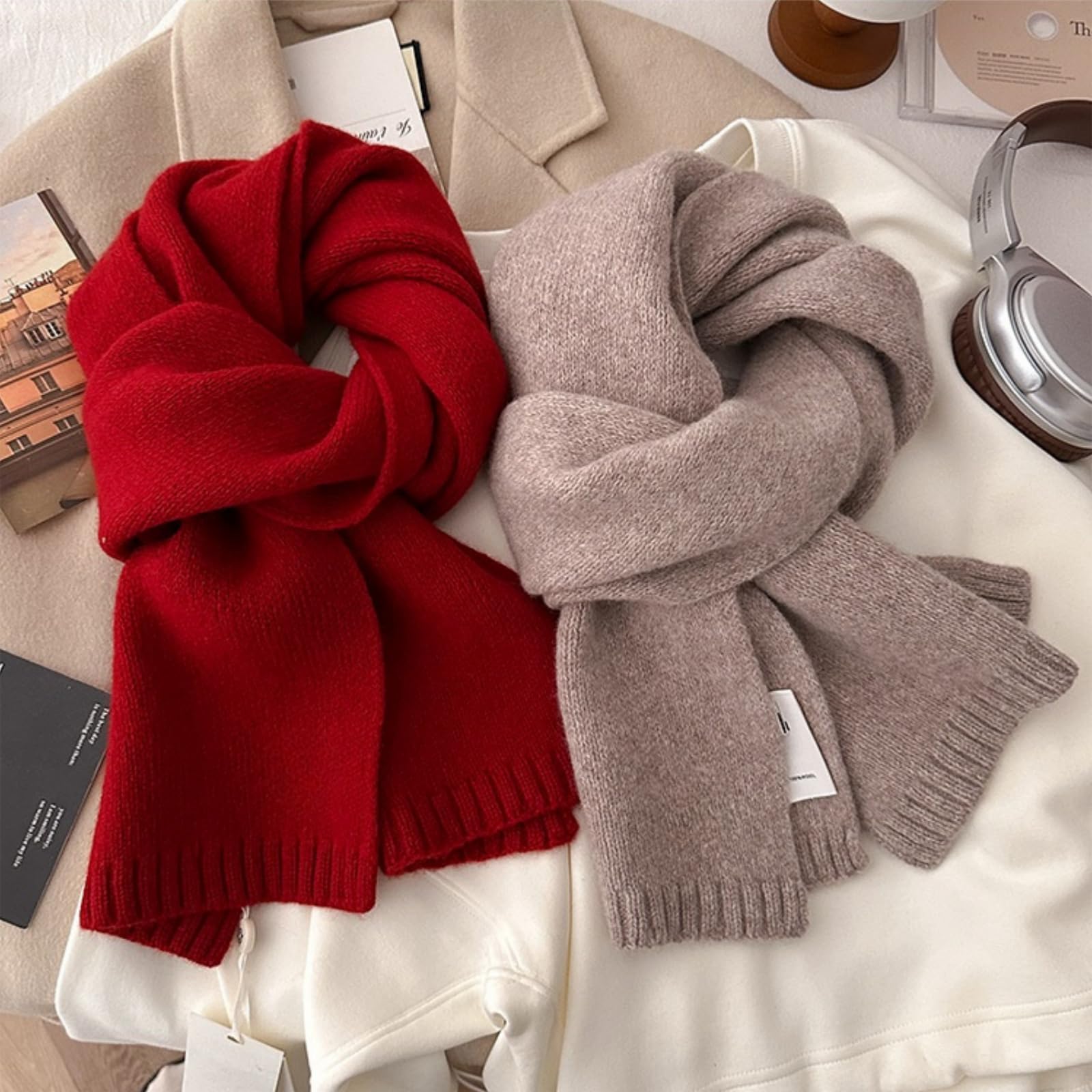 Schal Winter Herbst Herum Herrenschal Gestrickter Schal Warm Warm Und Weich