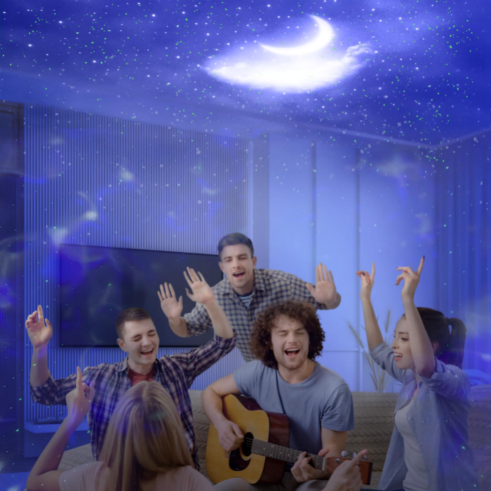 Moredig Proiettore Stelle Soffitto, Lampada Stelle Proiettore Galaxy LED Nebulosa Cielo Stellato Nuvola Luna luce notturna con Telecomando, 10 Modalità Colorate,Regali per Bambini, Adulti