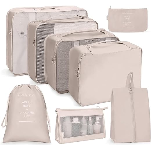 Oceanevo Packing Cubes Set of 8 - Beige