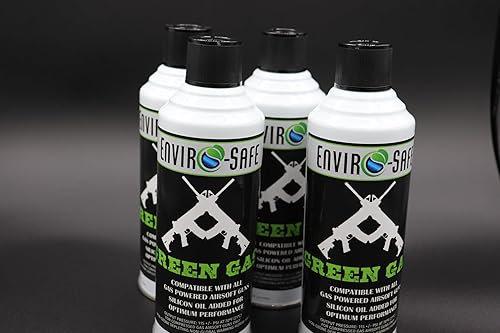 Gas verde para Airsoft BB, pistola, pistola de mano, rifle, latas de 13.5 onzas, paquete de 4, blanco, verde, negro