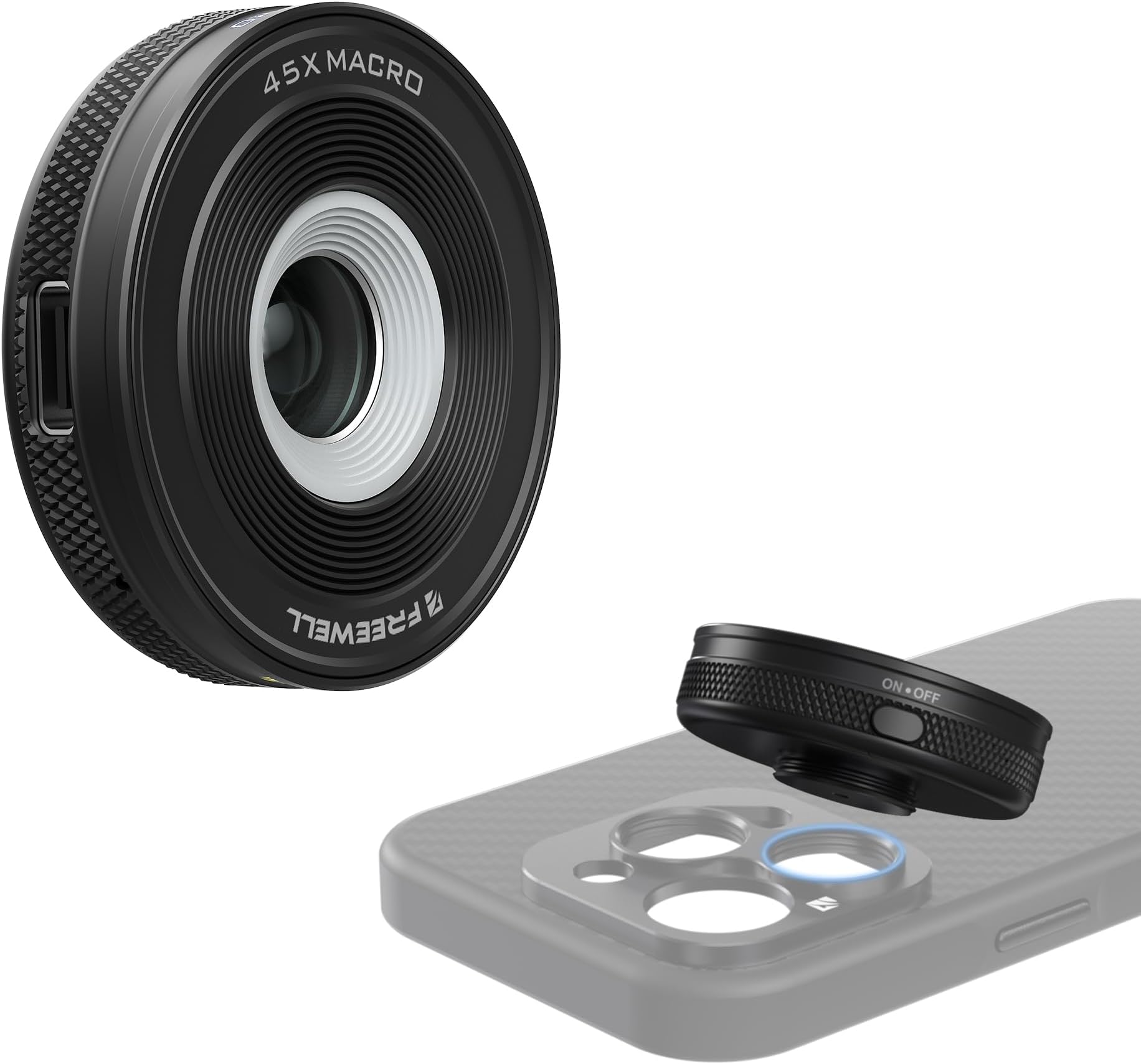 45x Macro Lens for Smartphones 17mm Threaded Extreme Detail Close-Ups Lens for iPhone, Samsung