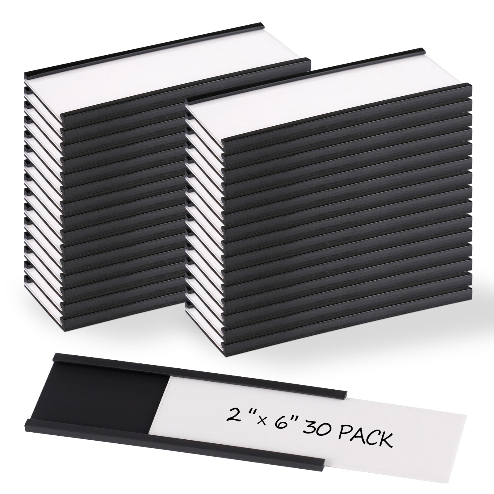 Realth C Channel Magnetic Label Holders 30 Pack 2" x 6" — image 1