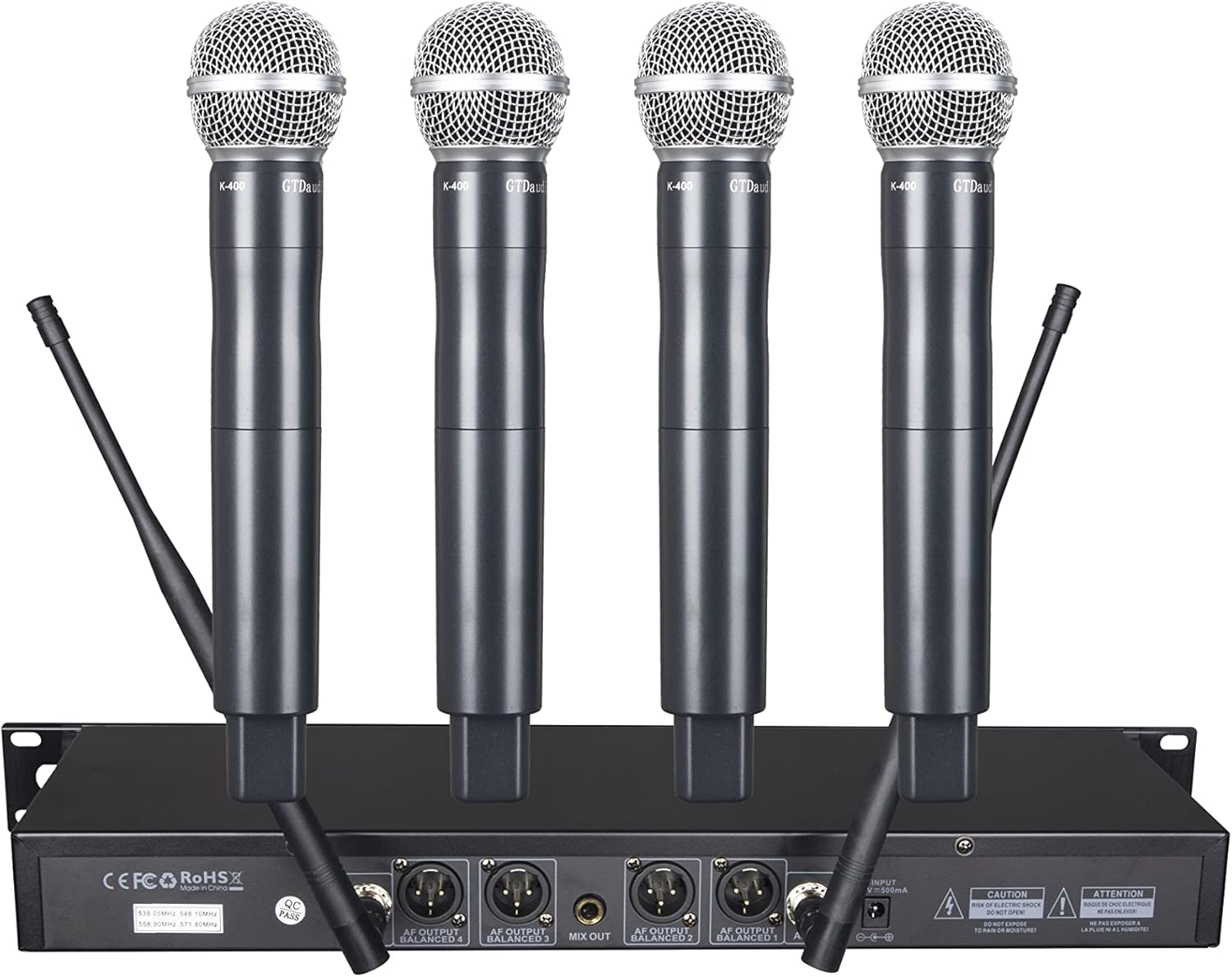 Buy GTD Audio UHF Wireless Microphone System with 4 Metal Hand held