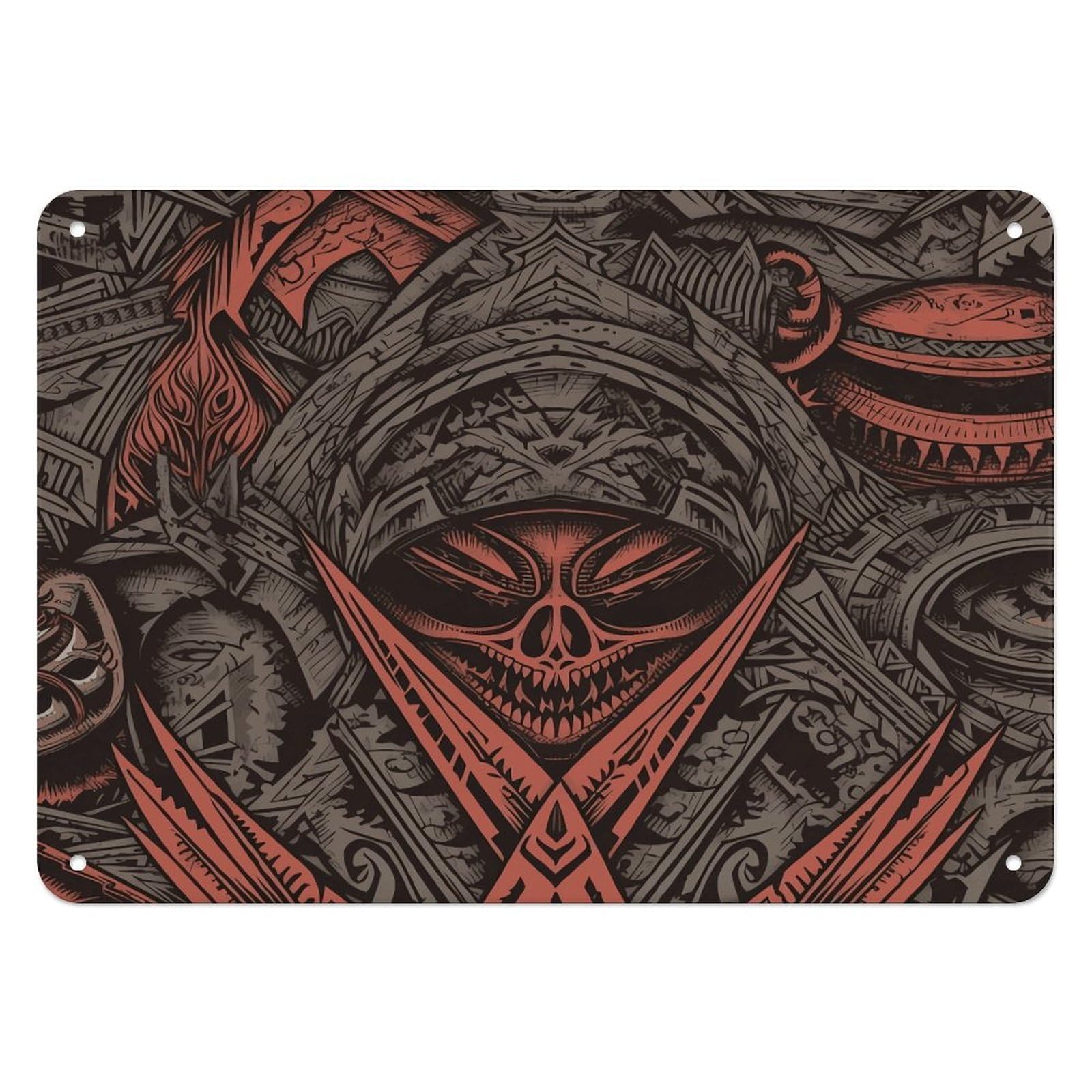Btcowzrv Style Horror Pictures Metal Sign, 5.5" X 7.9" Tin Wall Decor, Wall Art Plaques For Home Wedding Decor Room Living Room Decoration