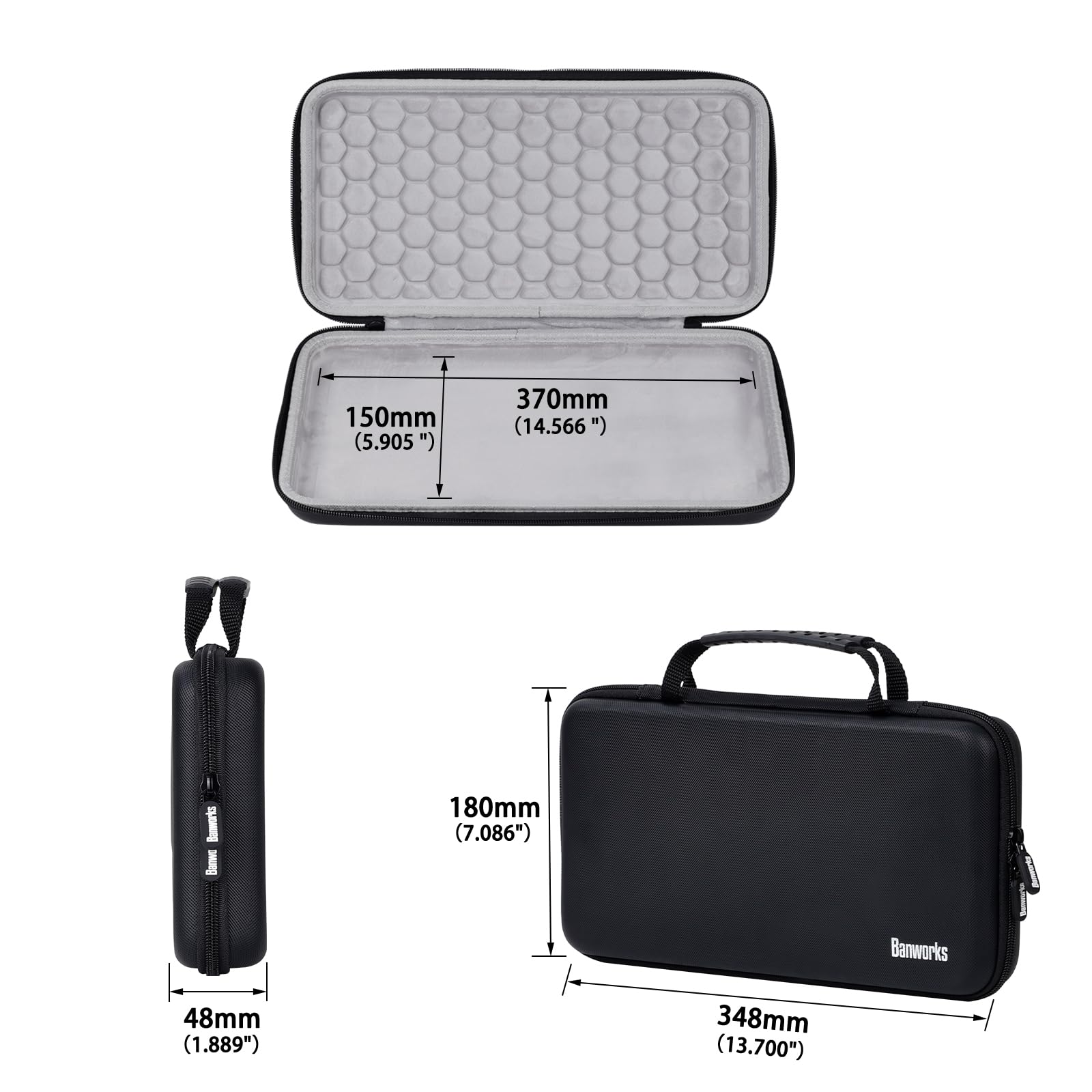 Banworks Custodia rigida in PU per controller MIDI su misura per Ableton Push 3 (versione desktop/standalone), controller di prestazioni per workstation audio, custodia da trasporto JT/HCQSNB-01 (solo