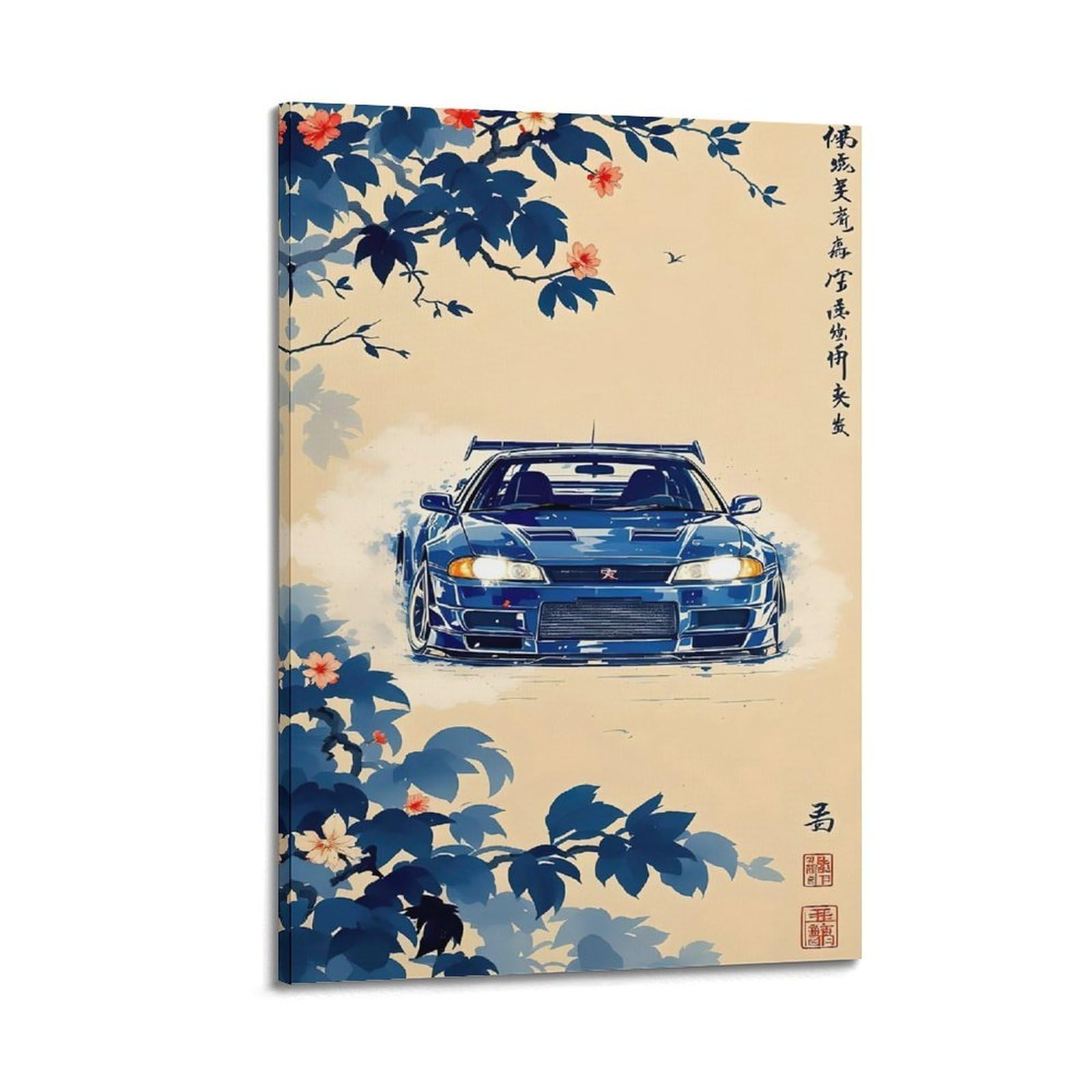 ESTE JDM Legend Sports Car Poster R34 Skyline Street Racing Car Artwork Decorative Painting Canvas Modern Art Picture 20x30inch(50x75cm)