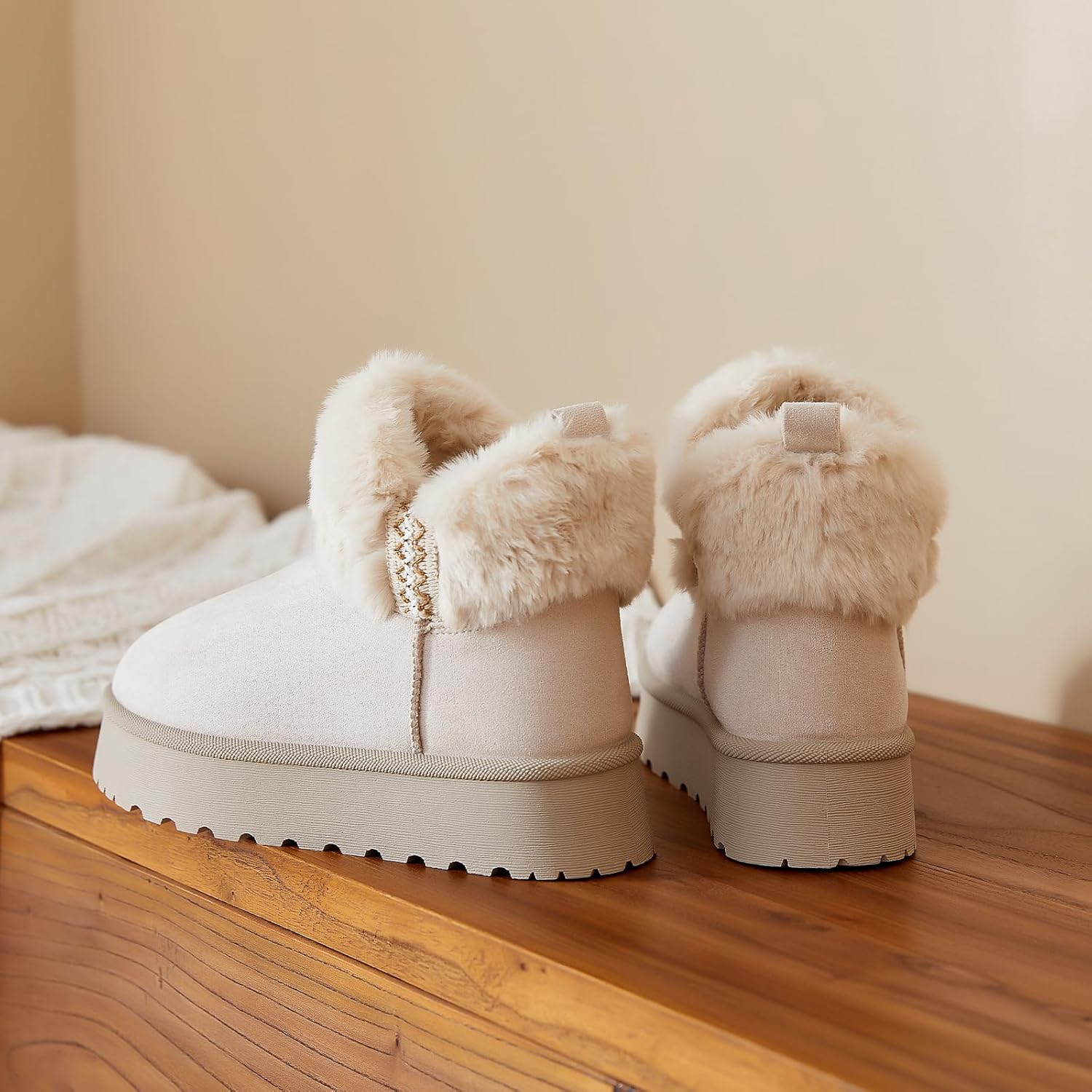 Waluzs Winter Boots for Women Snow Boots Platform Ankle Boot Fuzzy Mini Boot Cute Winter Shoes - Image 8