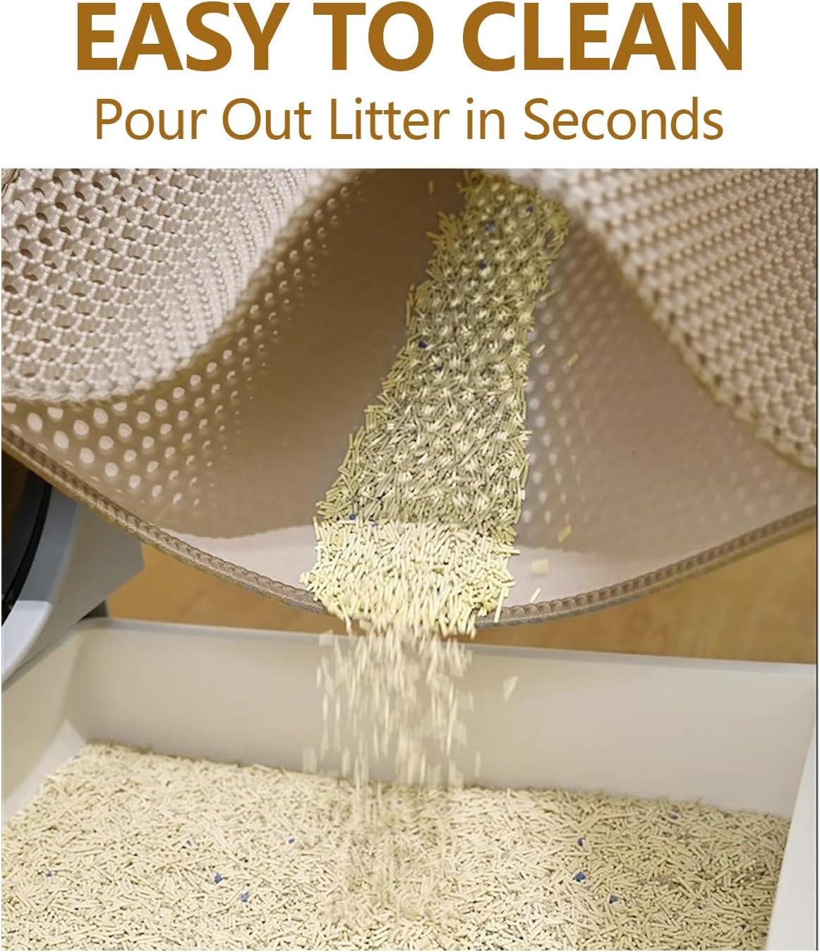 Premium Extra-Large Cat Litter Mat - 47"×33" Double-Layer Capture System, Anti-Slip & Waterproof Pet Pad, Grey