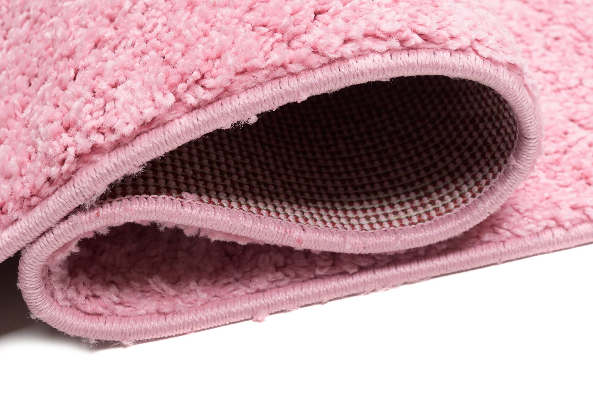 TAPISO Delhi Tapis de Passage Poils Longs Shaggy Moderne Rose Uni Tapis Couloir Long Salon Chambre Adulte Descente de Lit Moelleux Epais Oeko-TEX 80 x 300 cm